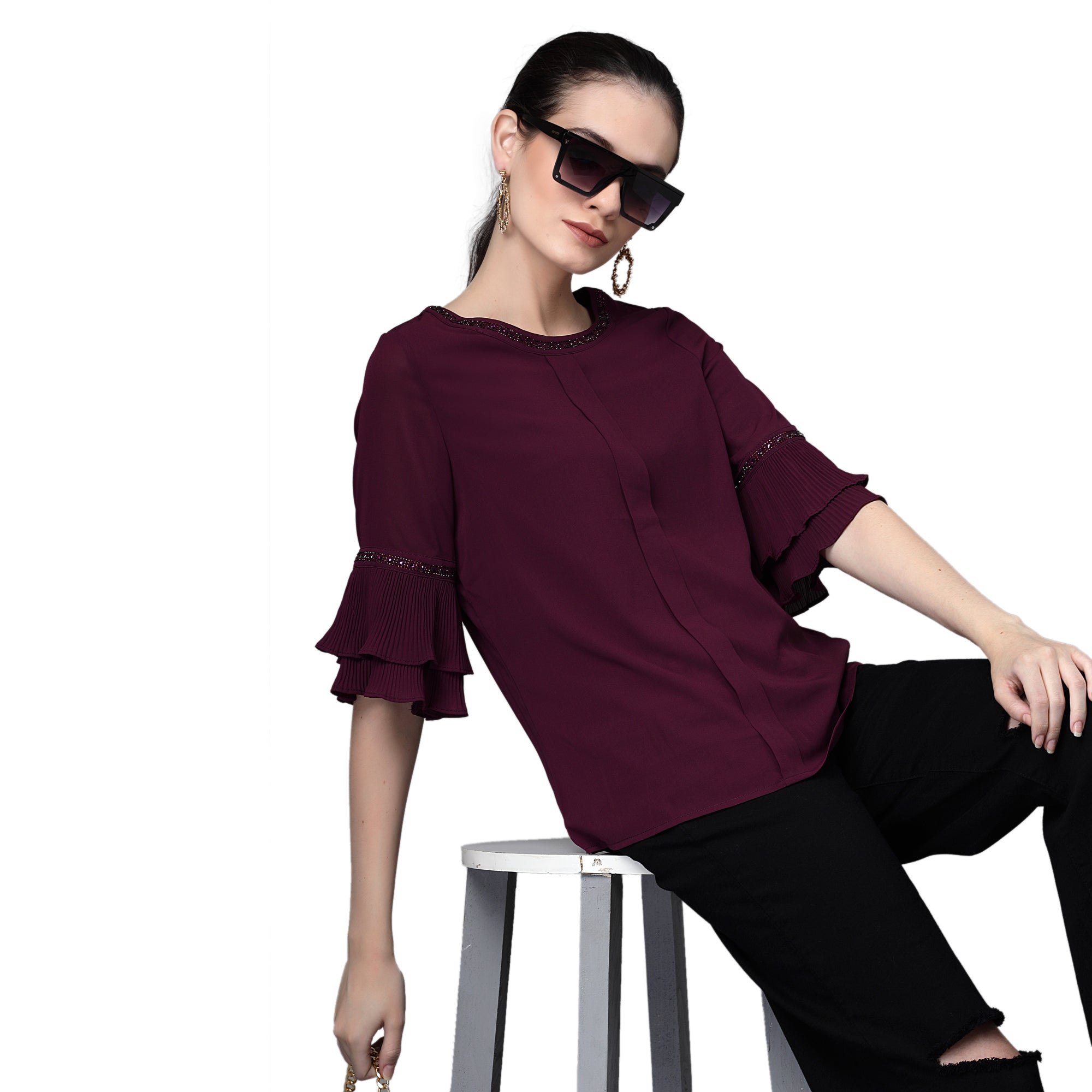 Pink Embellished Top - Global Republic