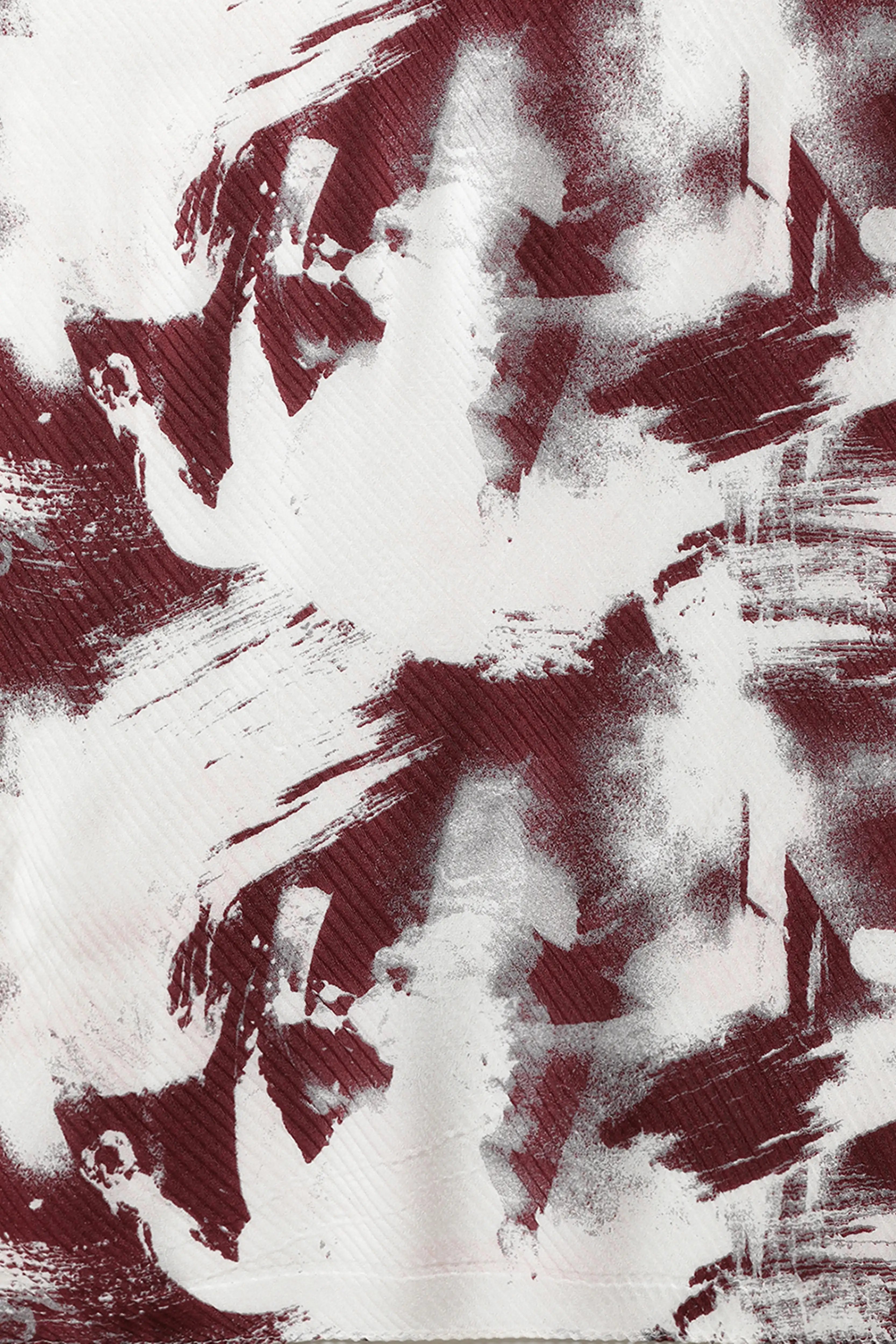 Wine & White Printed Stole