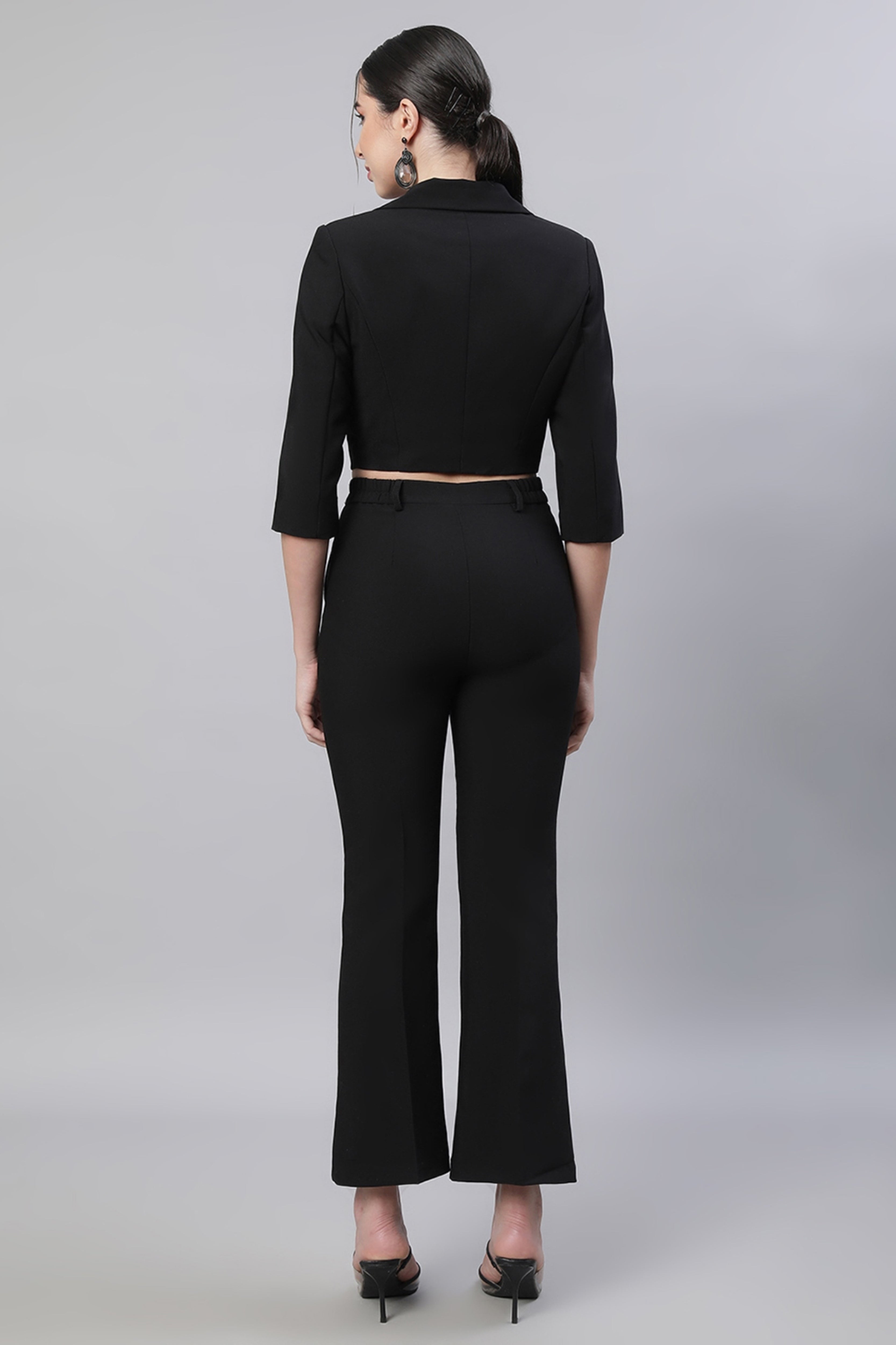Black Cropped Co-ord Set