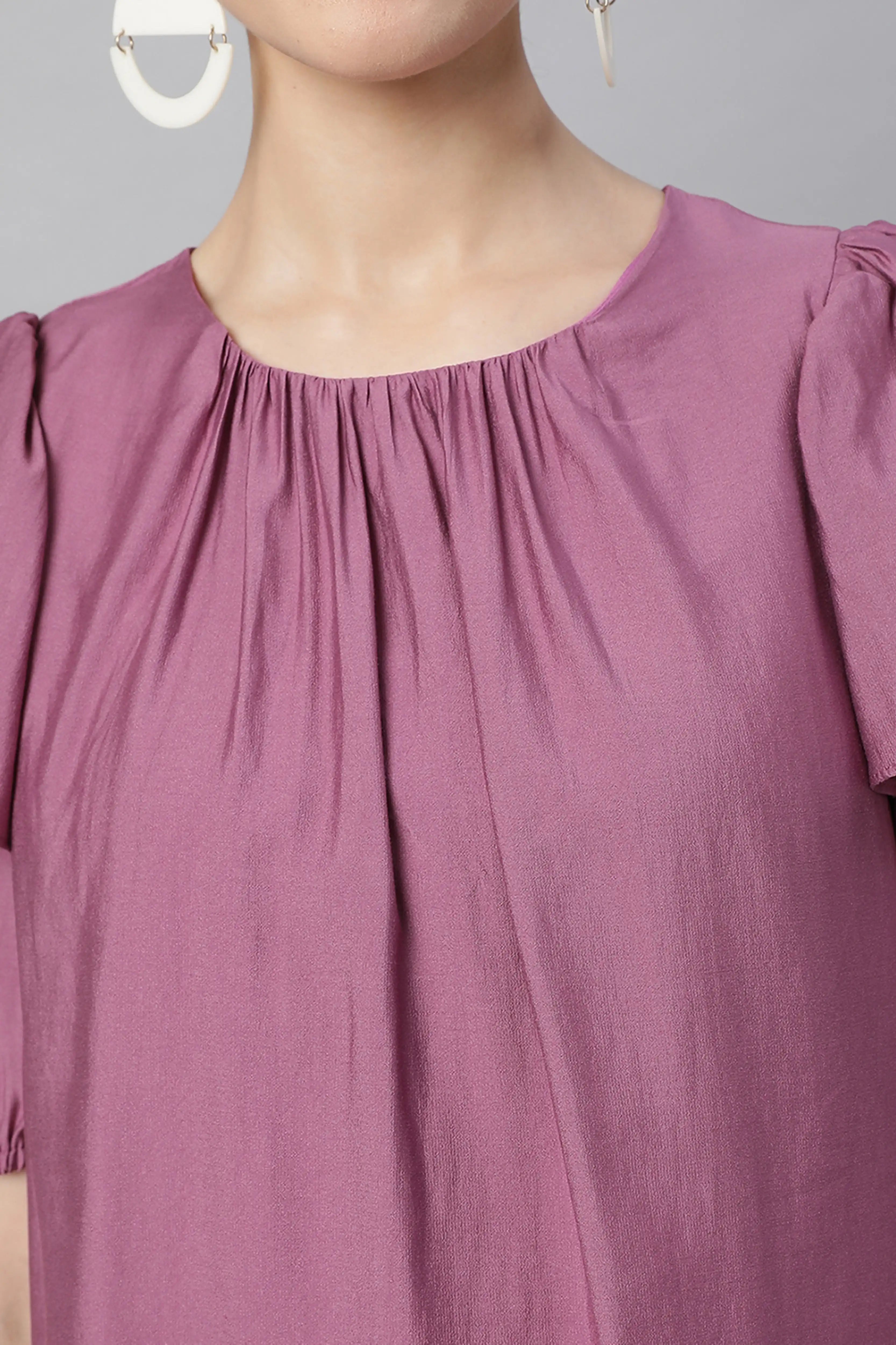 Half Sleeves Rayon Blouson Top