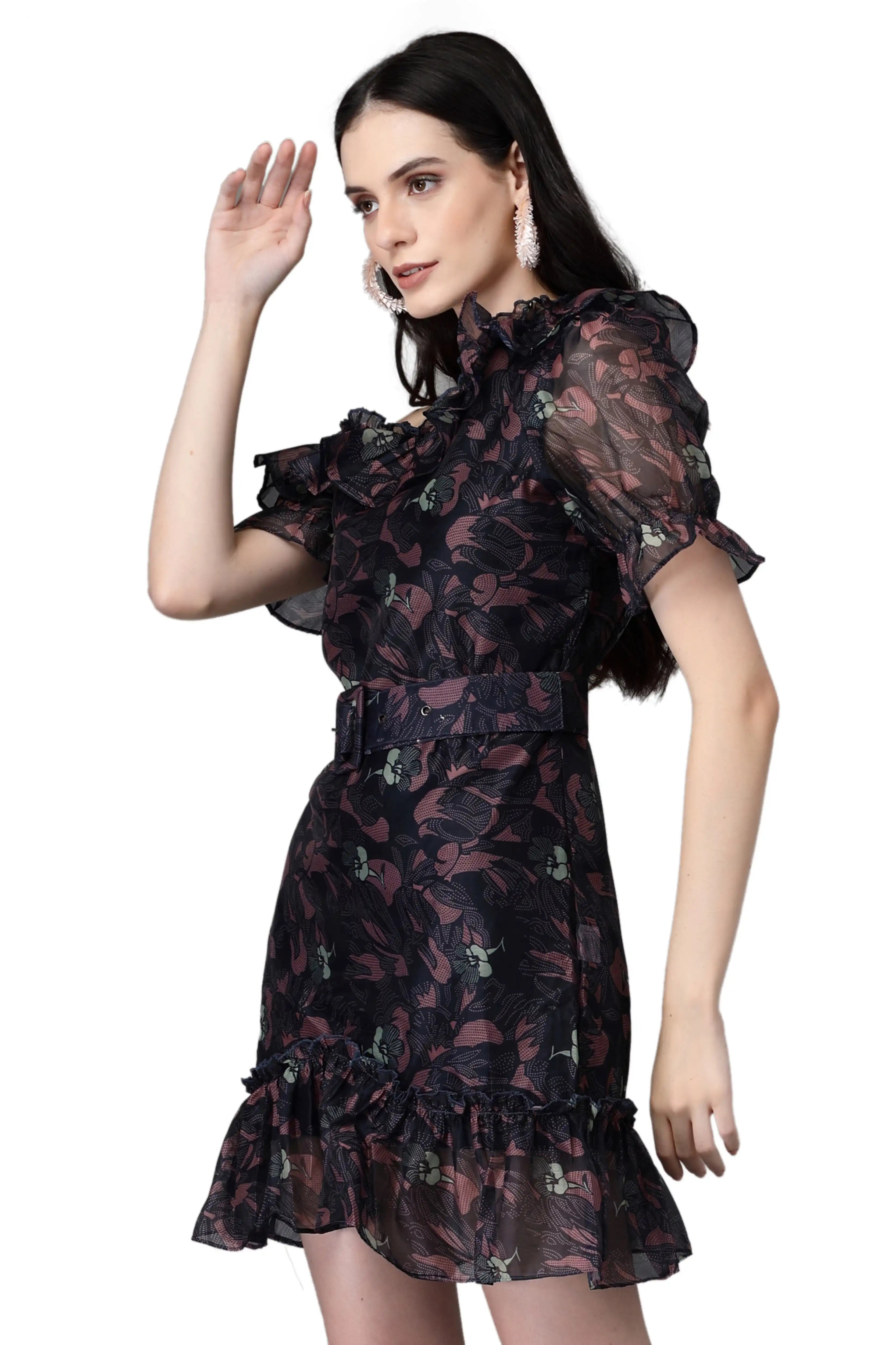 Blue Dress With Belt