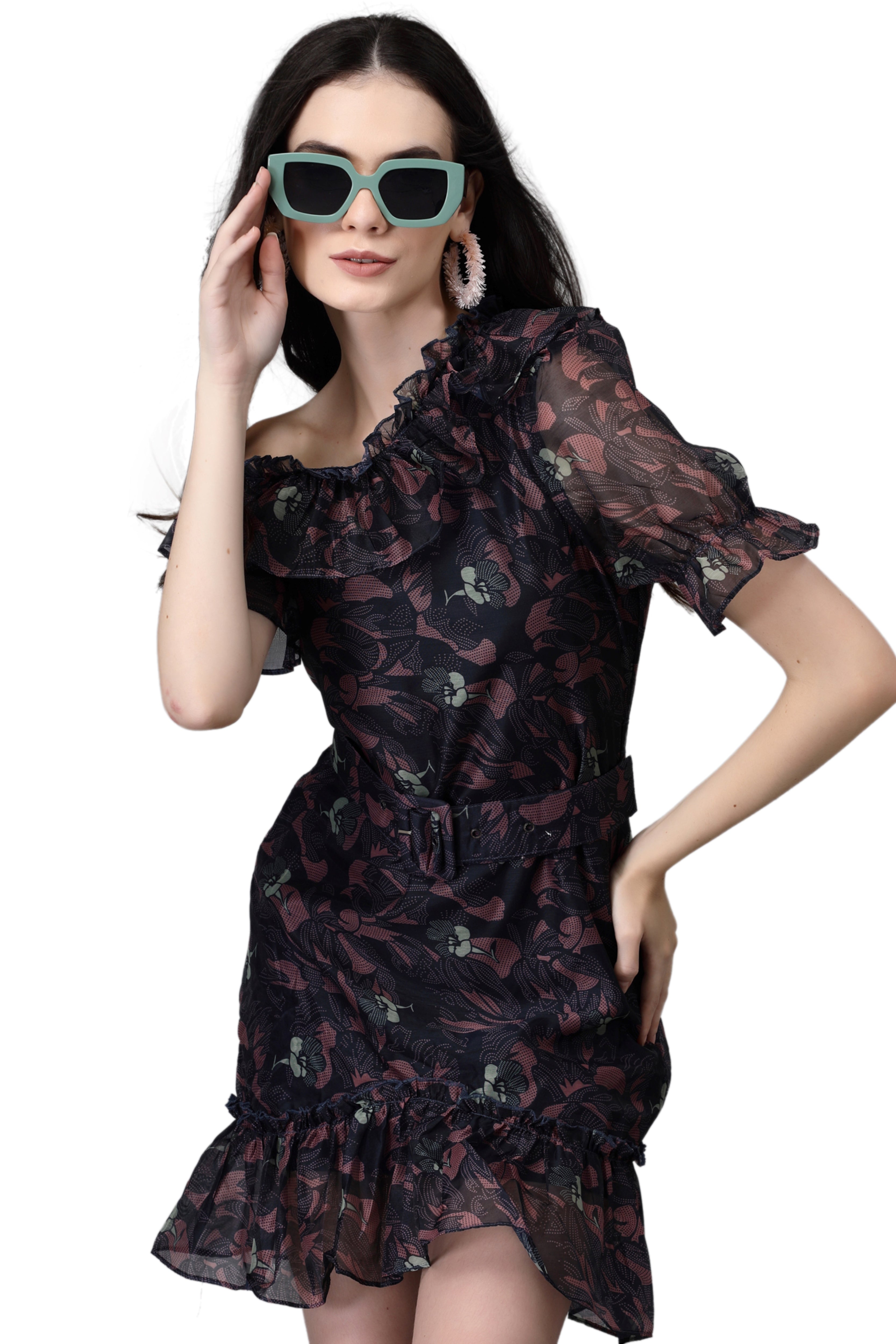 Blue Dress With Belt