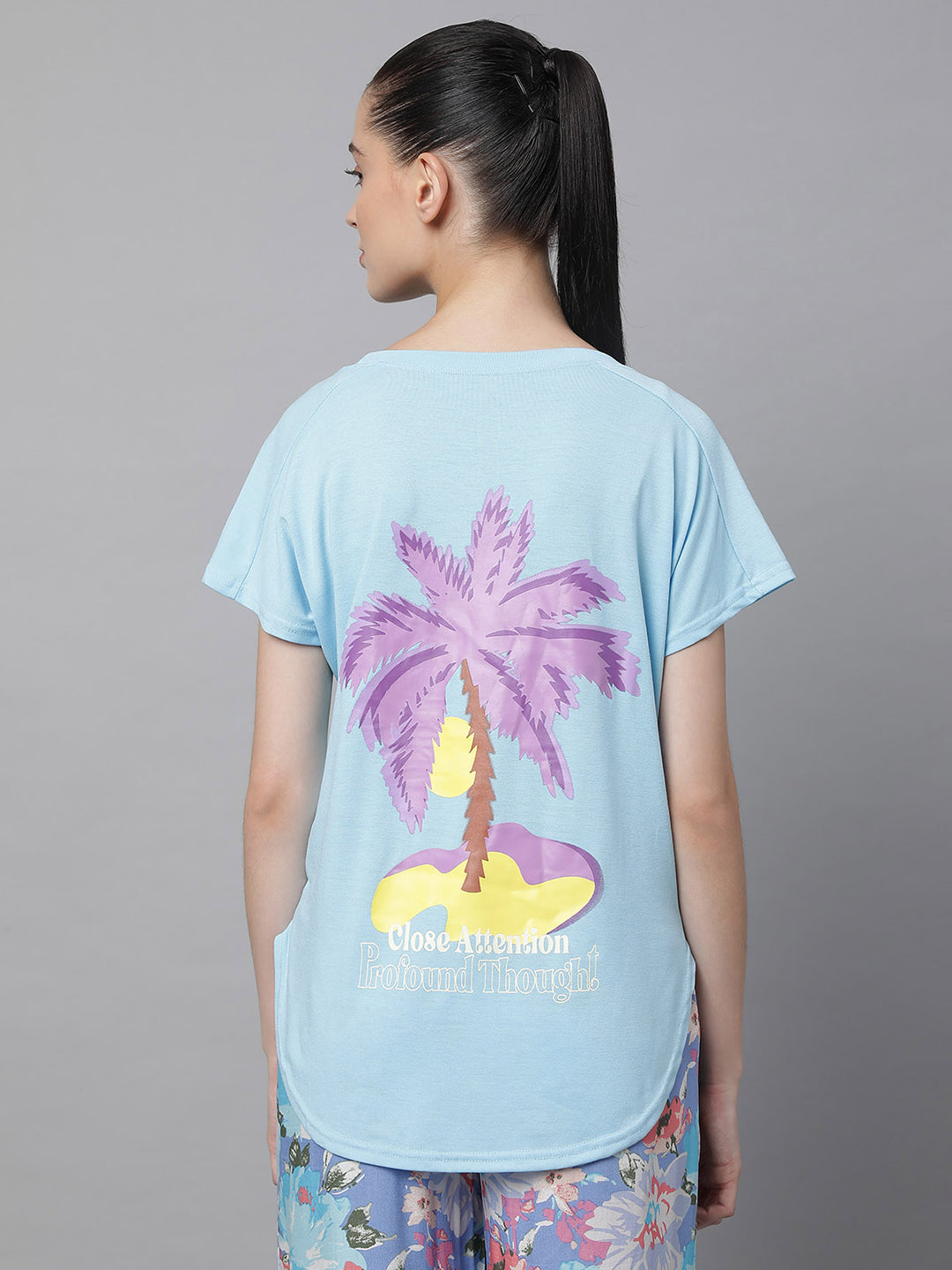 Red Printed Loose Cotton T-Shirt - Global Republic