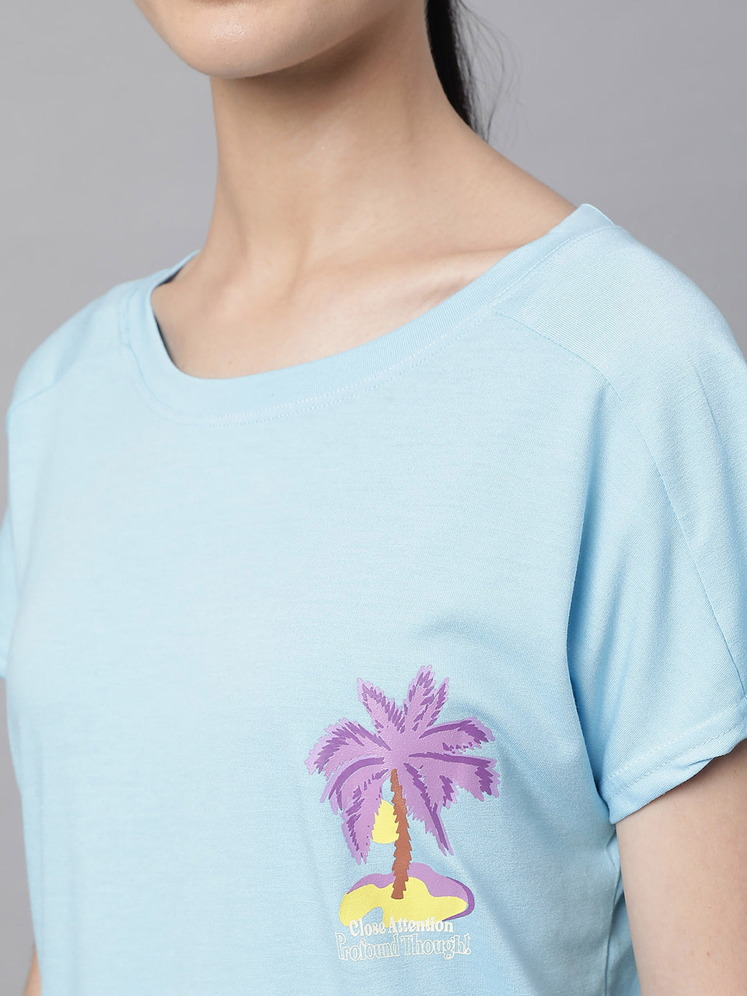 Red Printed Loose Cotton T-Shirt - Global Republic