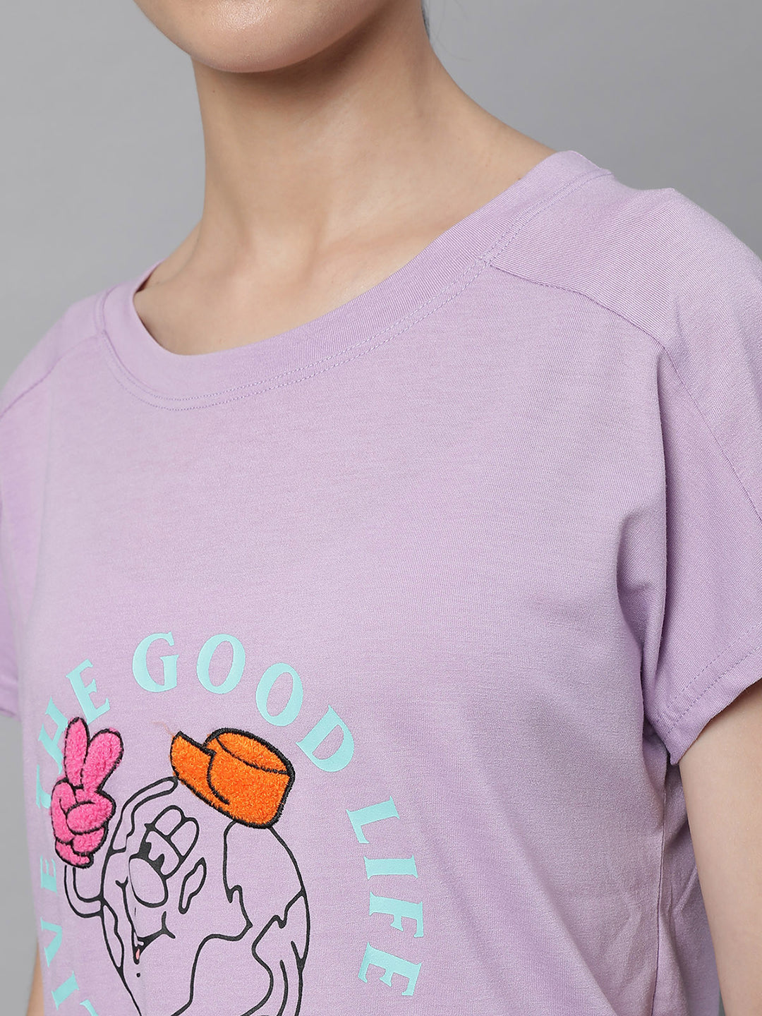 Red Printed Loose Cotton T-Shirt - Global Republic