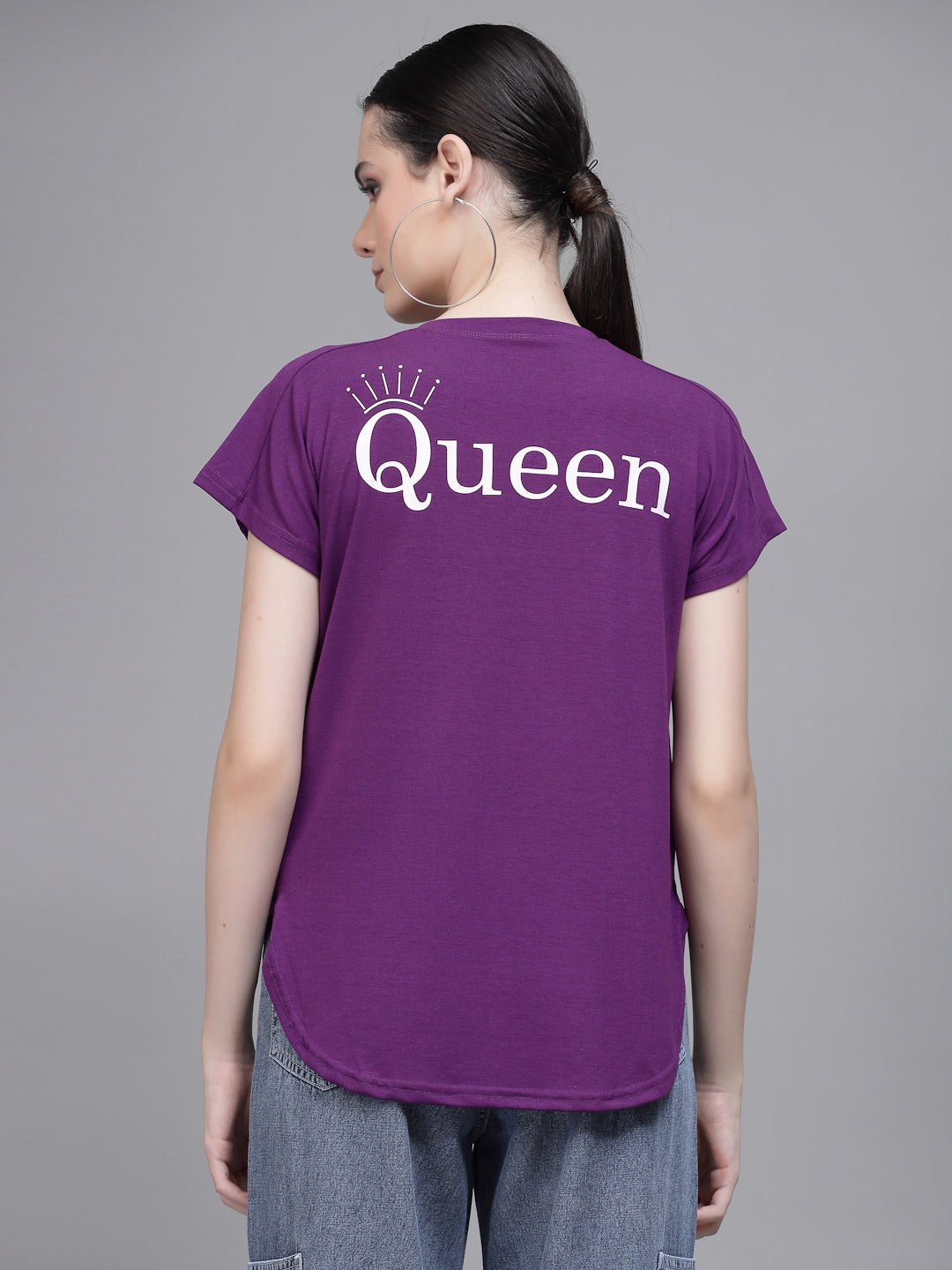 Red Printed Loose Cotton T-Shirt - Global Republic