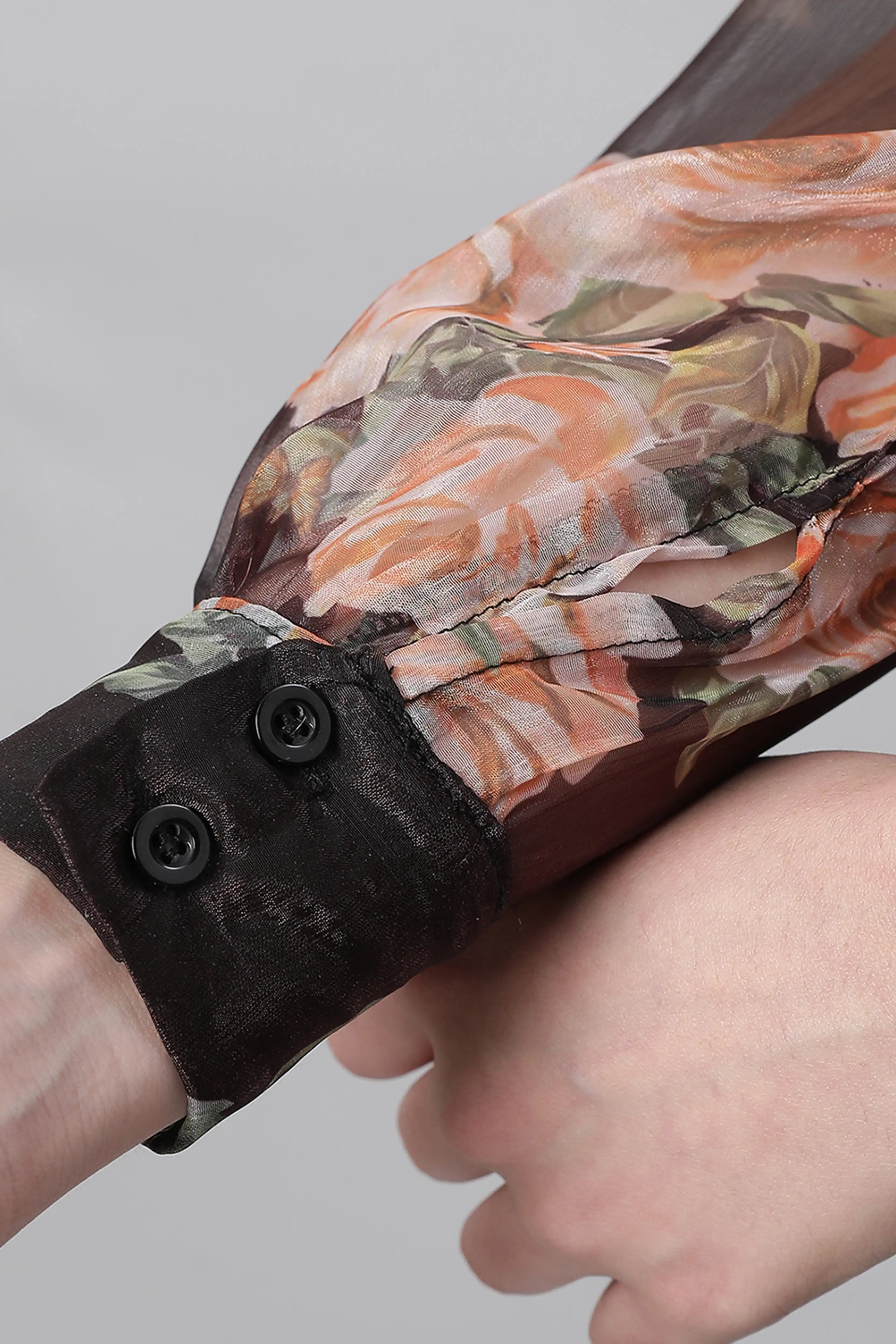Black Floral Georgette Shirt