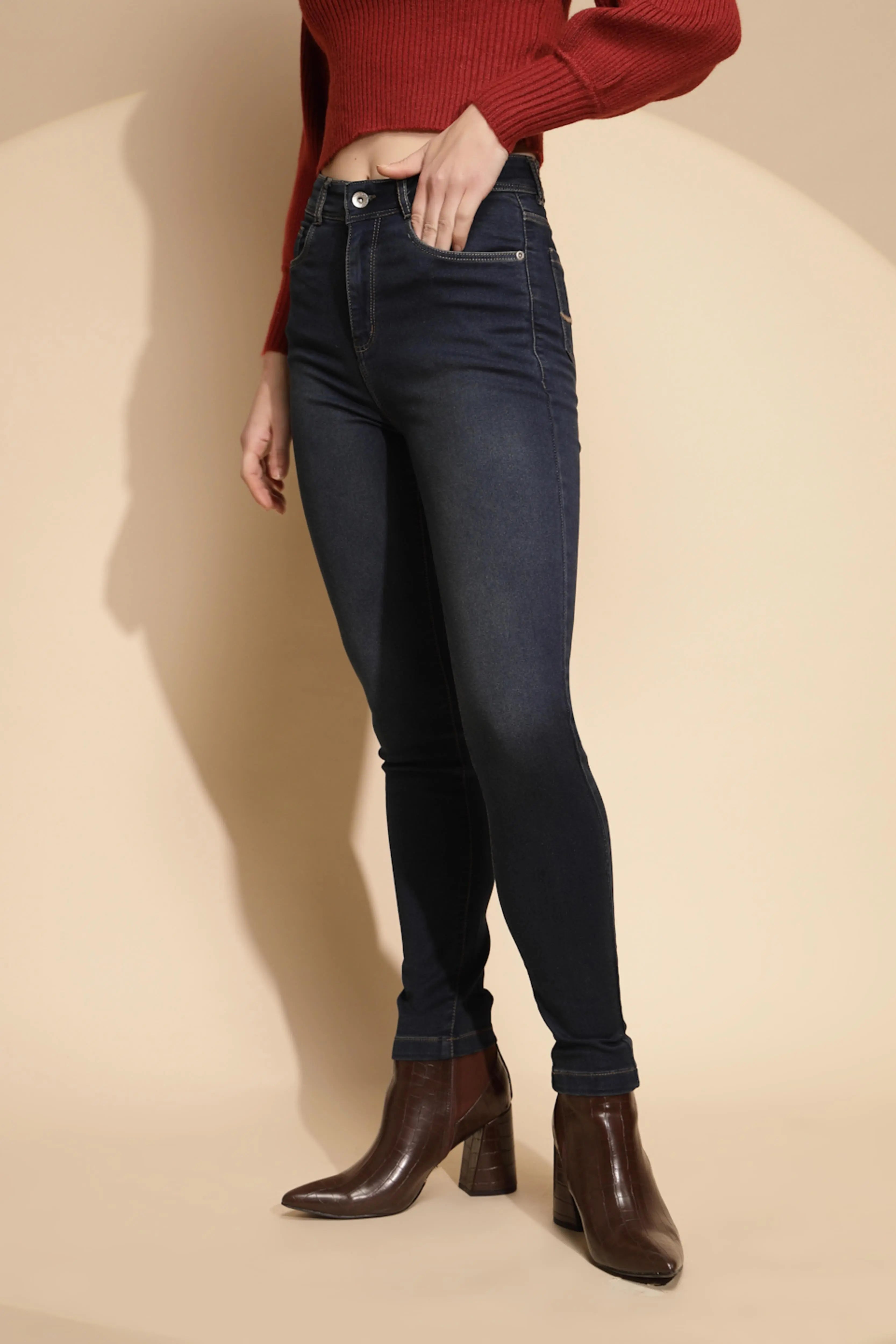 Blue Slim fit High Rise Jeans
