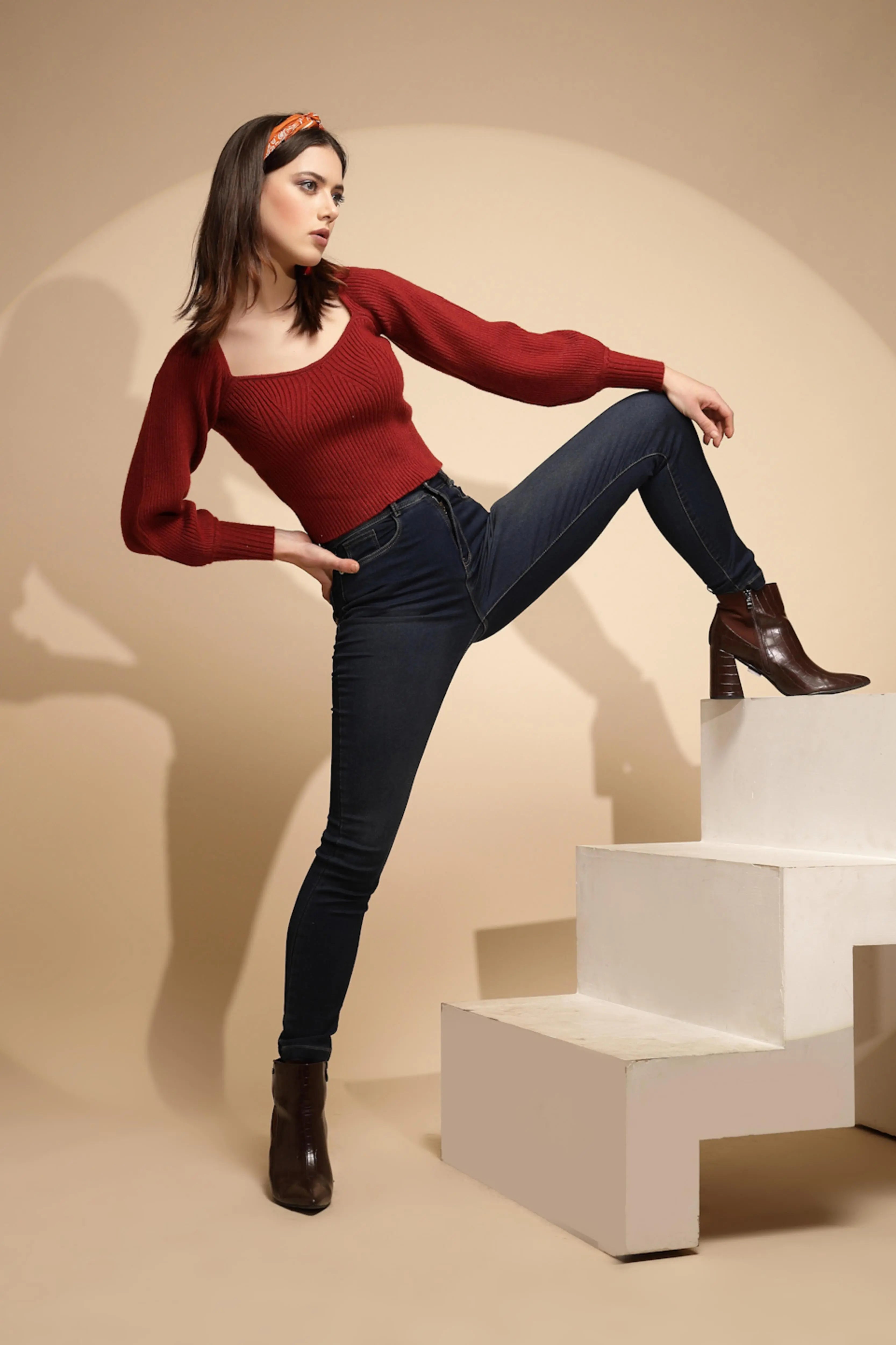 Blue Slim fit High Rise Jeans