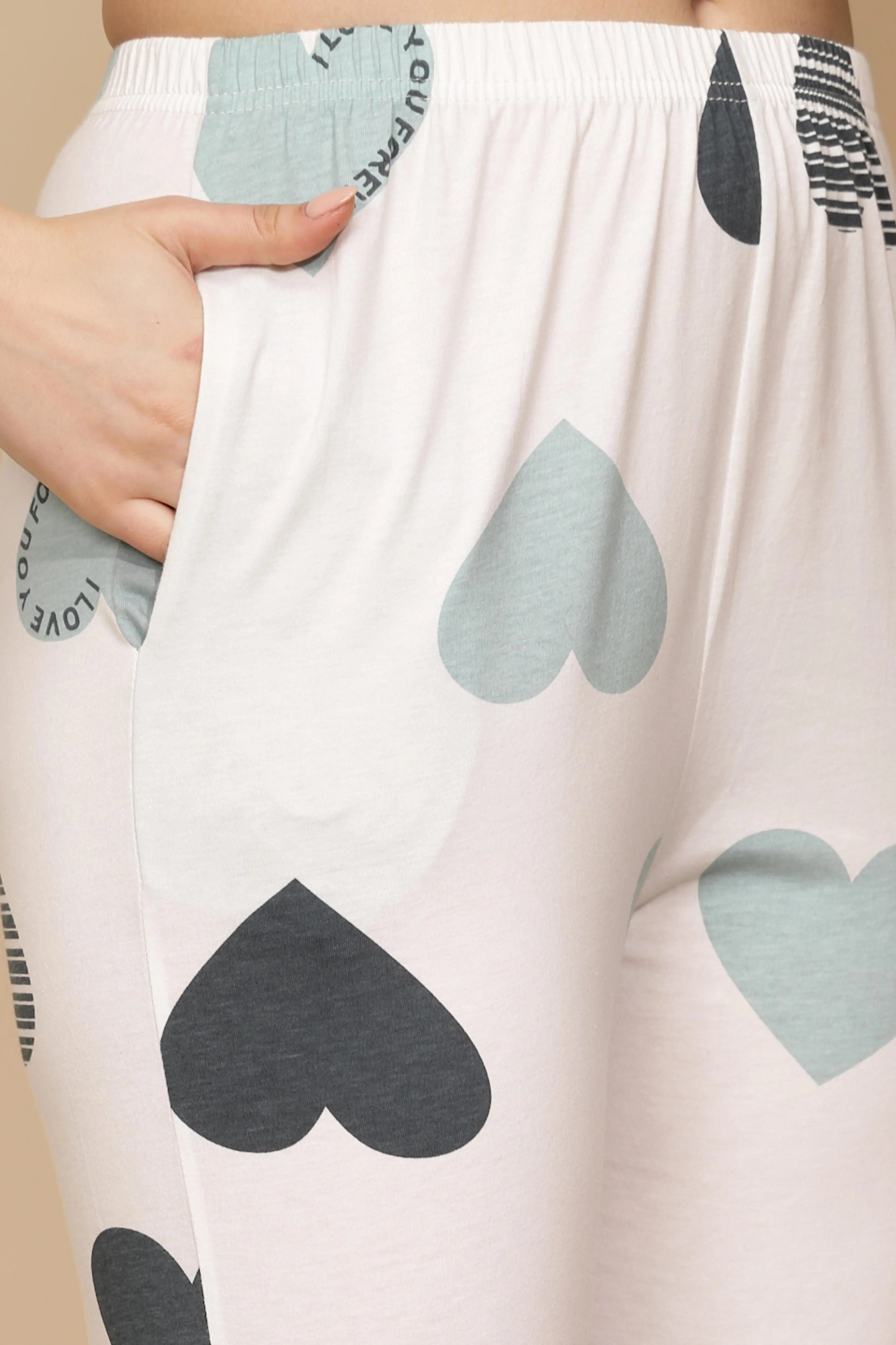 Green Cotton Blend Night Suit - Global Republic