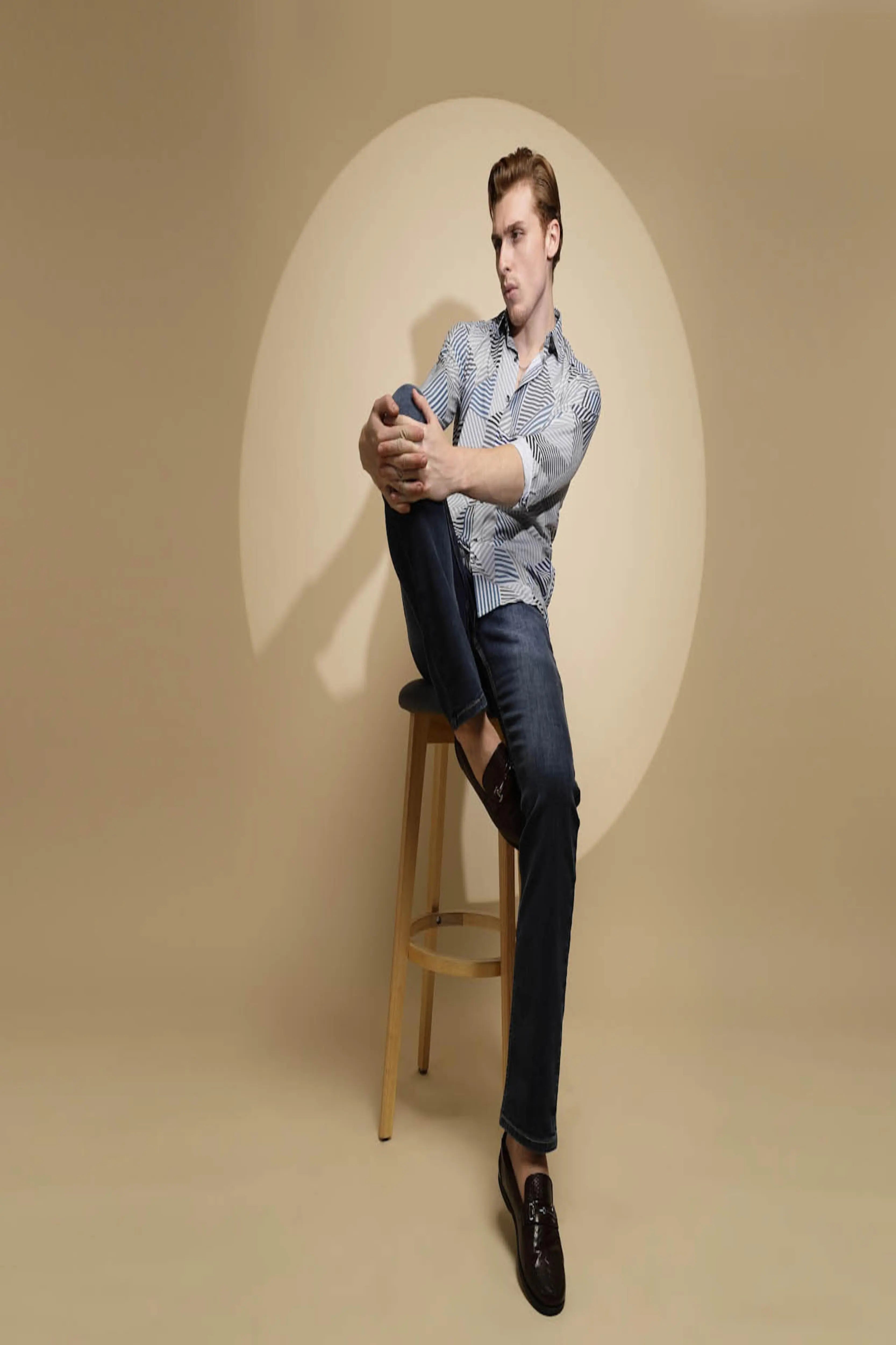 Multicolor Striped Cotton Blend Shirt