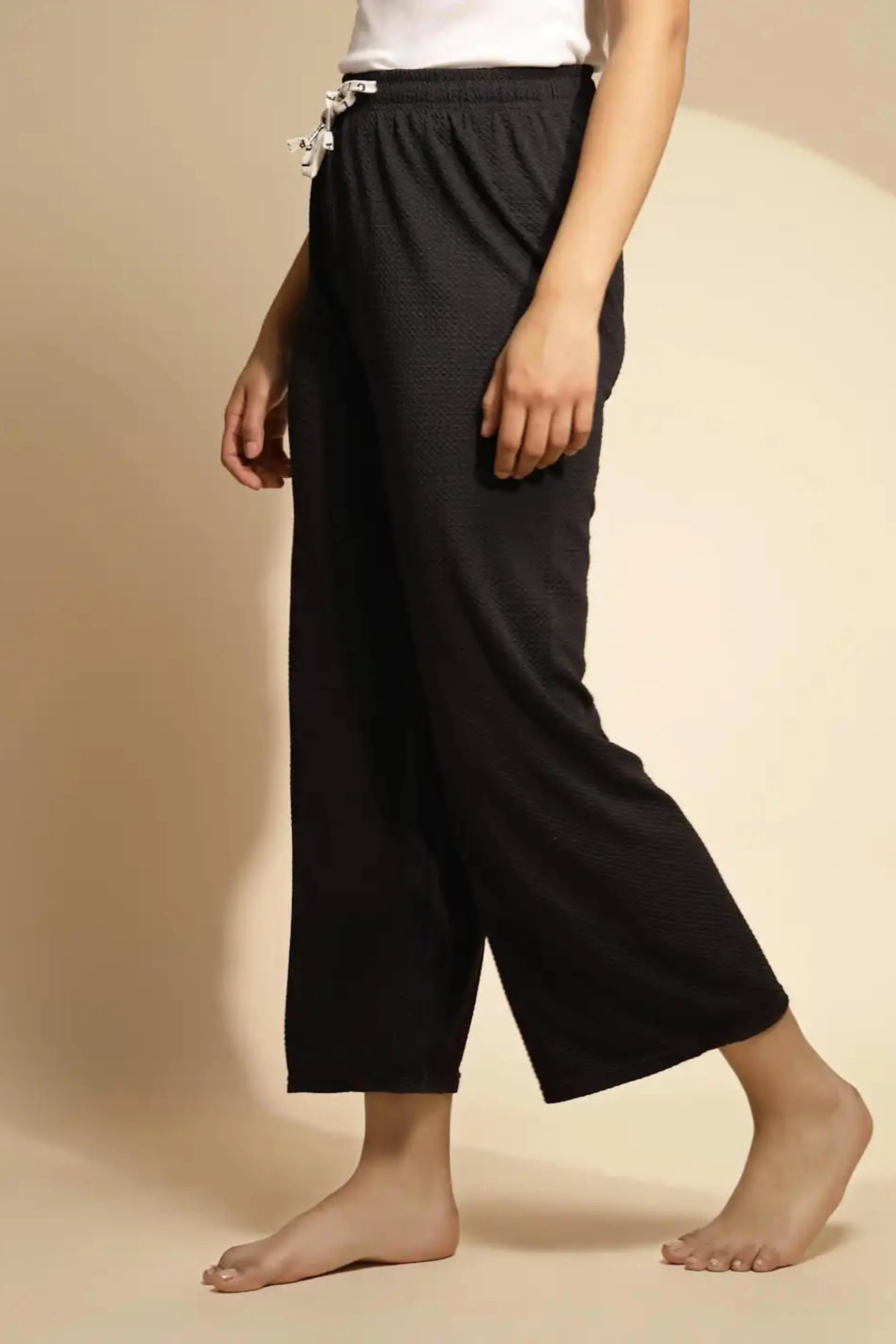 Black Solid High Rise Lower - Global Republic