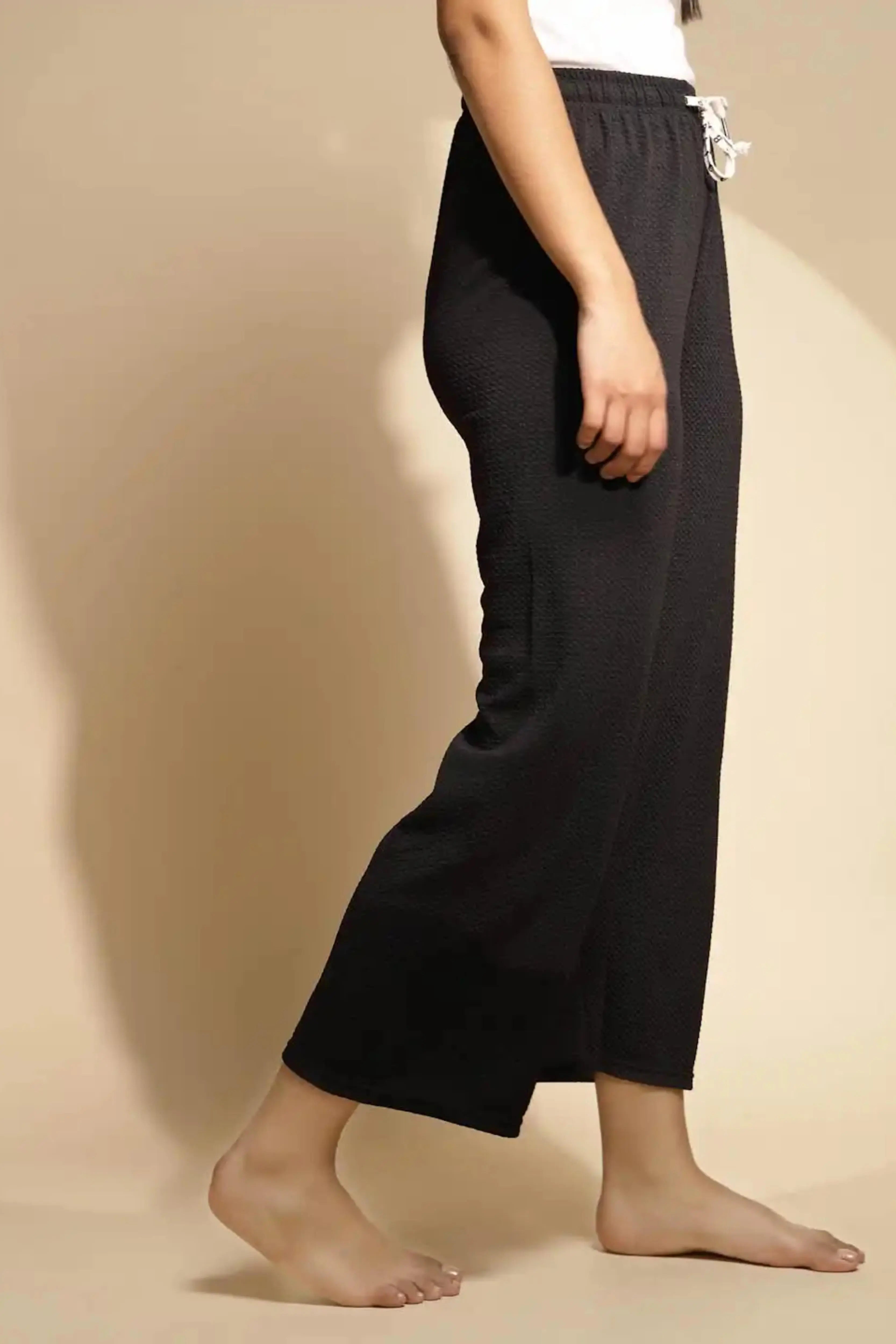 Black Solid High Rise Lower - Global Republic