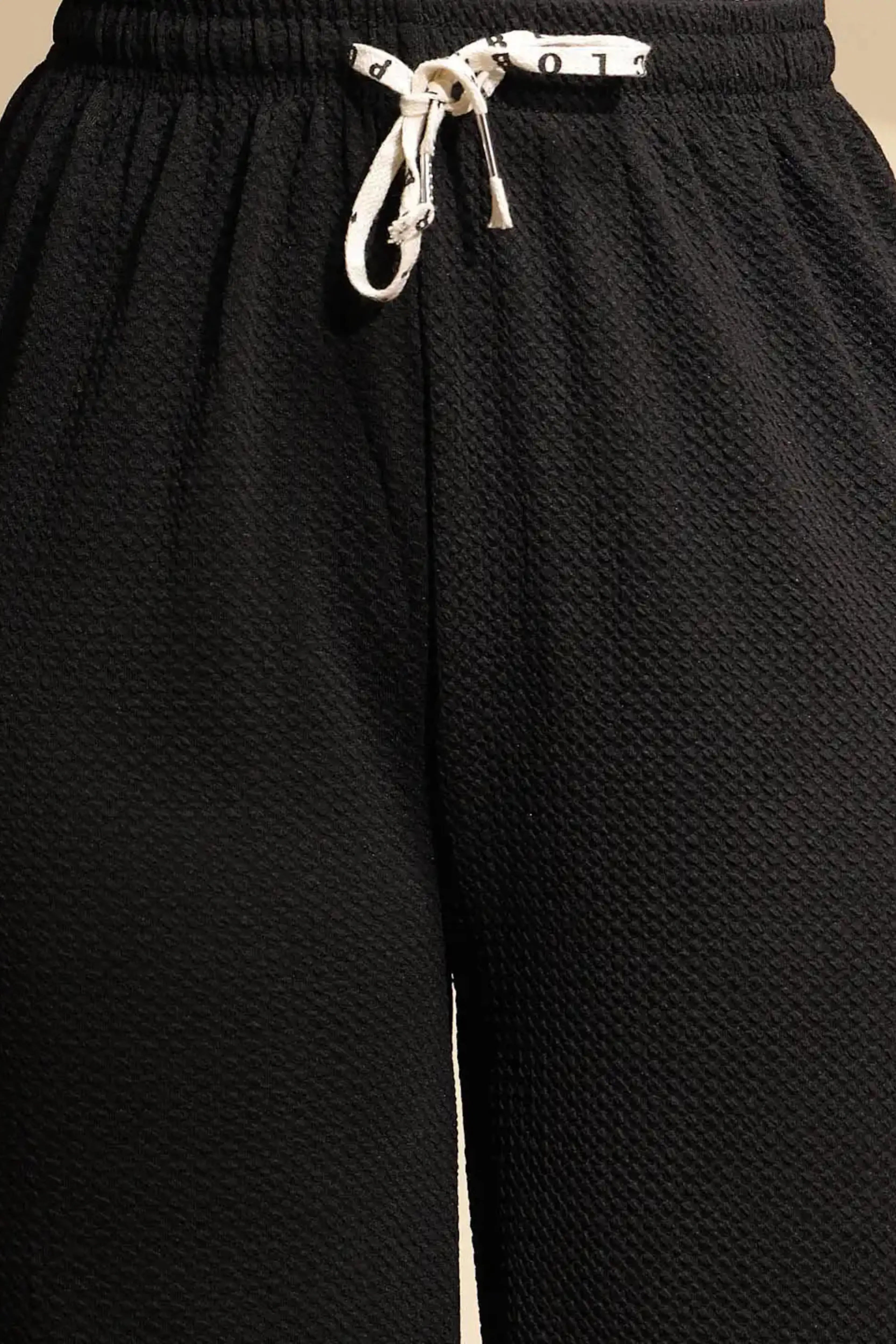 Black Solid High Rise Lower - Global Republic