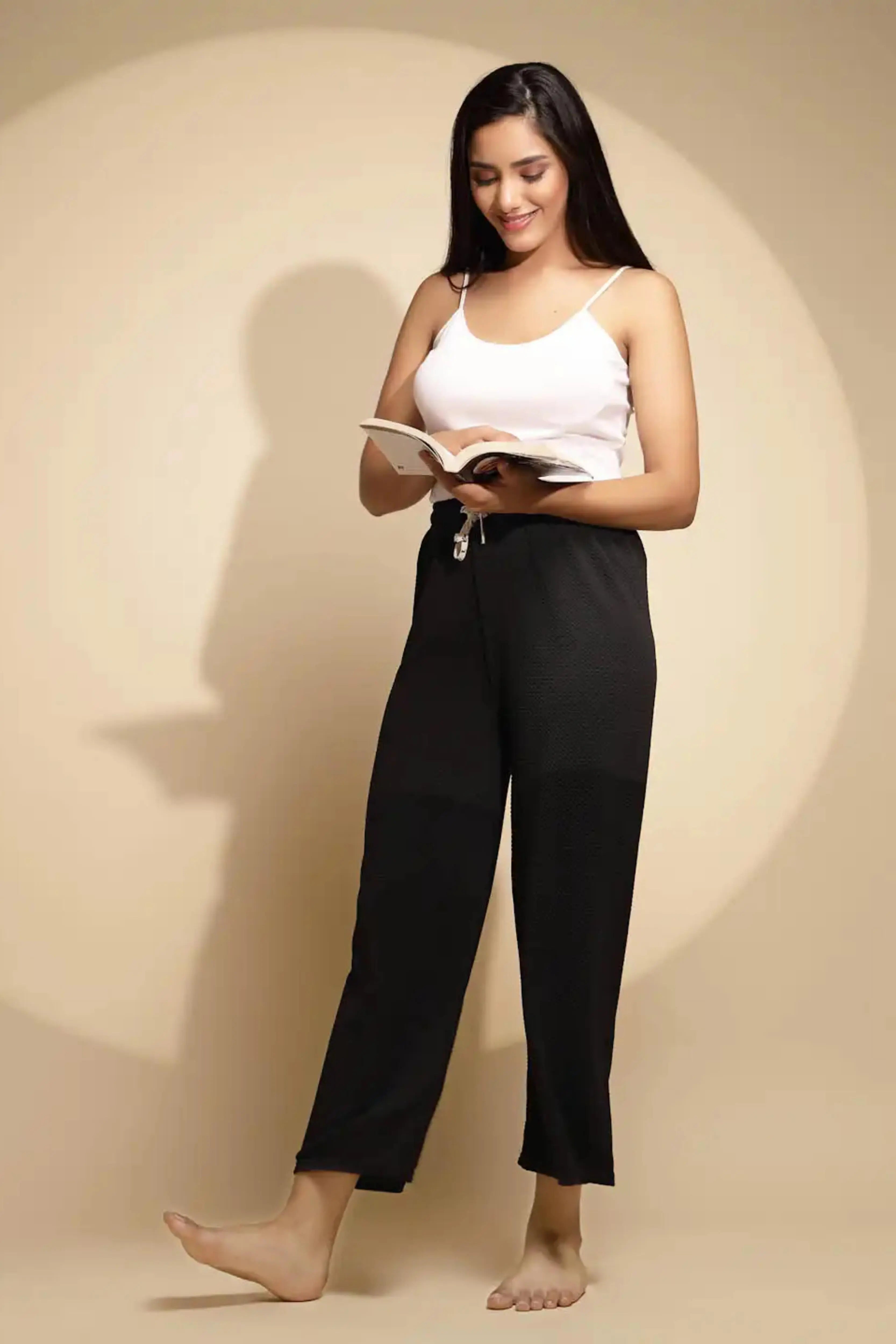 Black Solid High Rise Lower - Global Republic