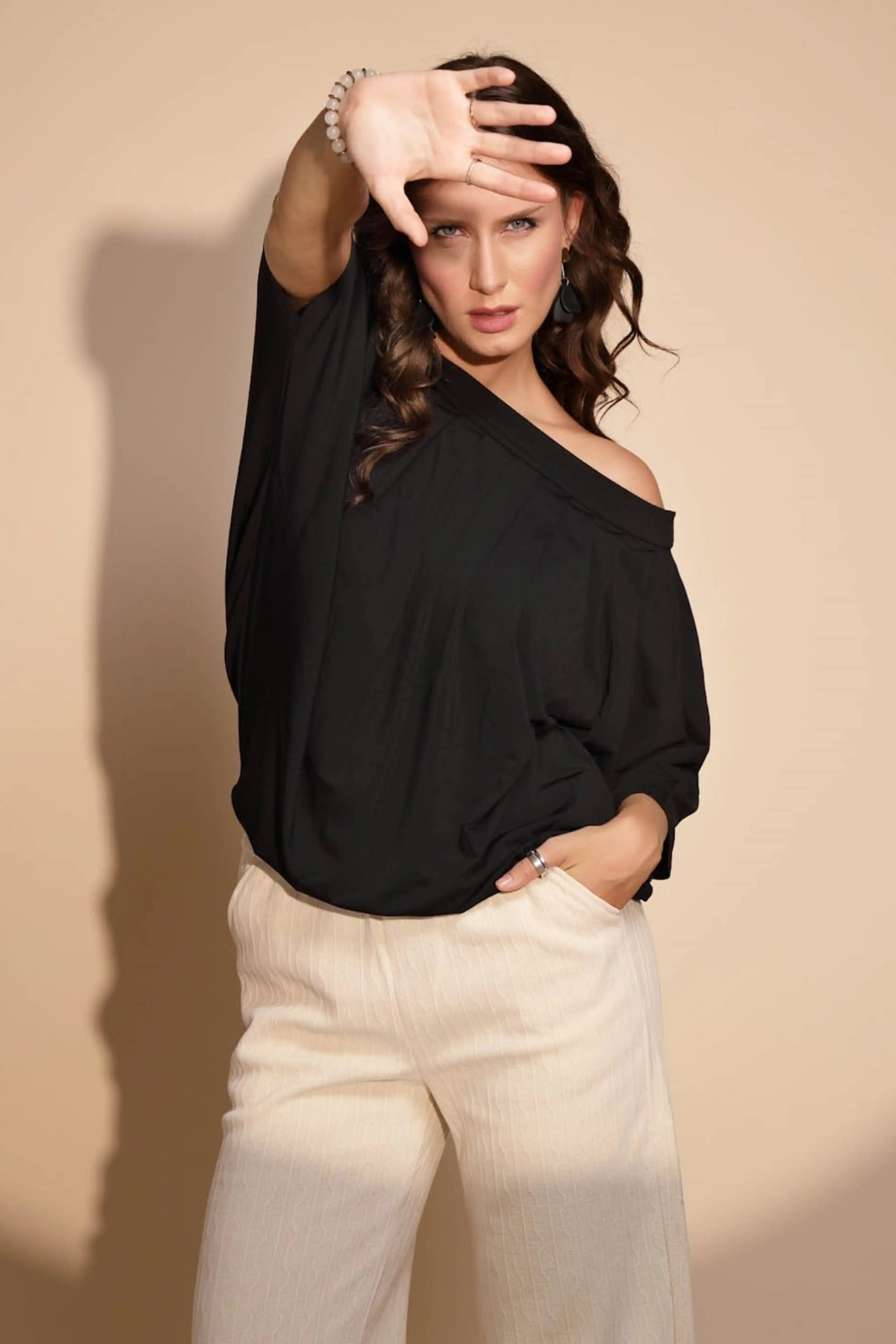 Black Off Shoulder Top