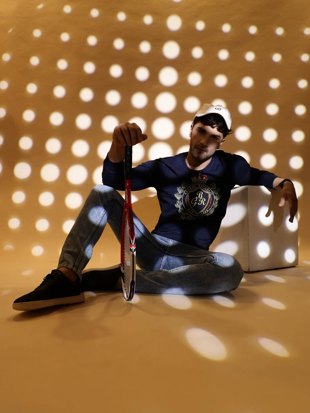 Dark Blue Solid Hosiery Sweatshirt - Global Republic