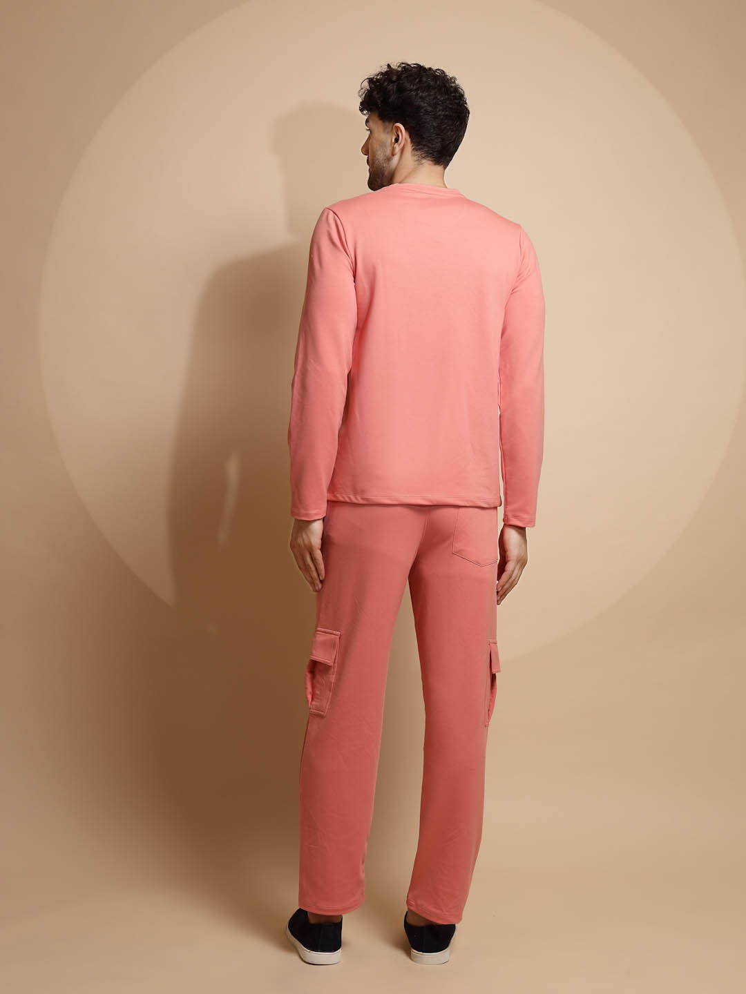 Pink Solid Round Neck Night Set - Global Republic