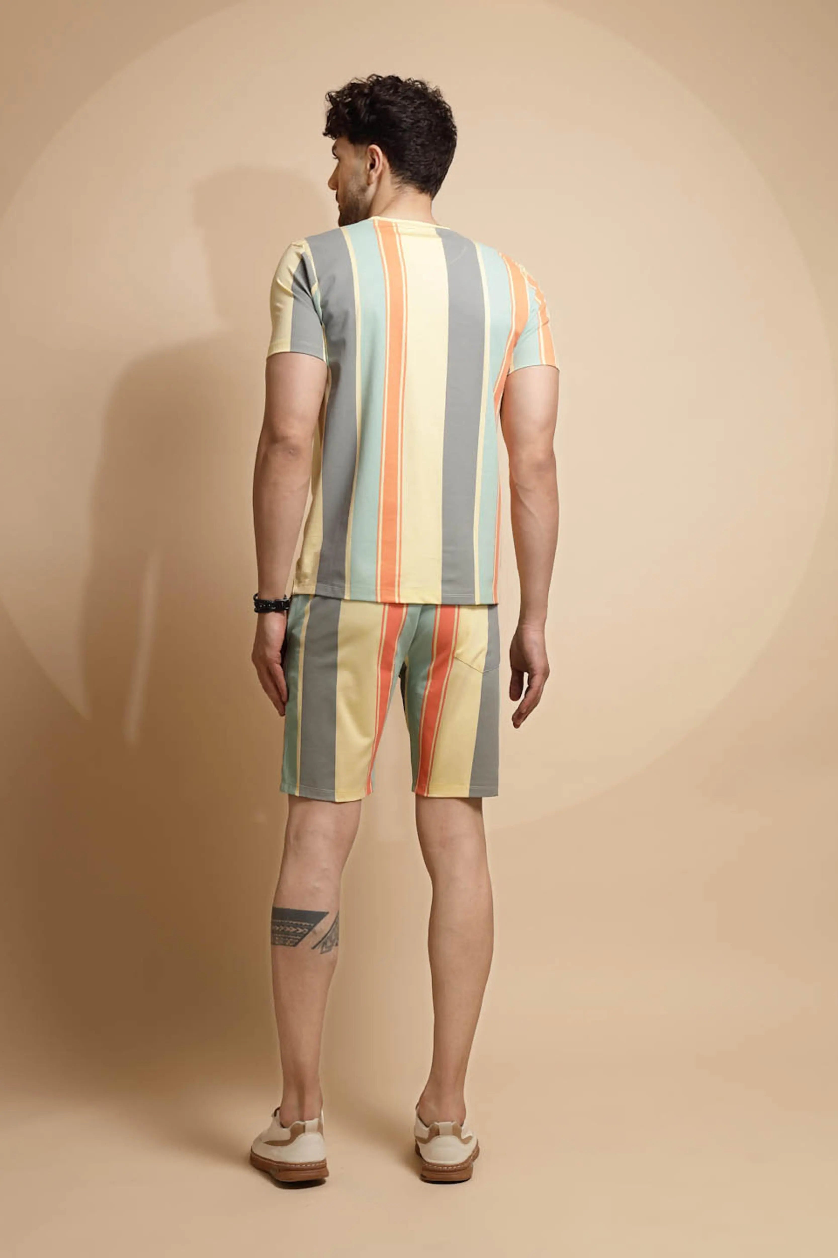 Multicolor Striped Shorts Set - Global Republic