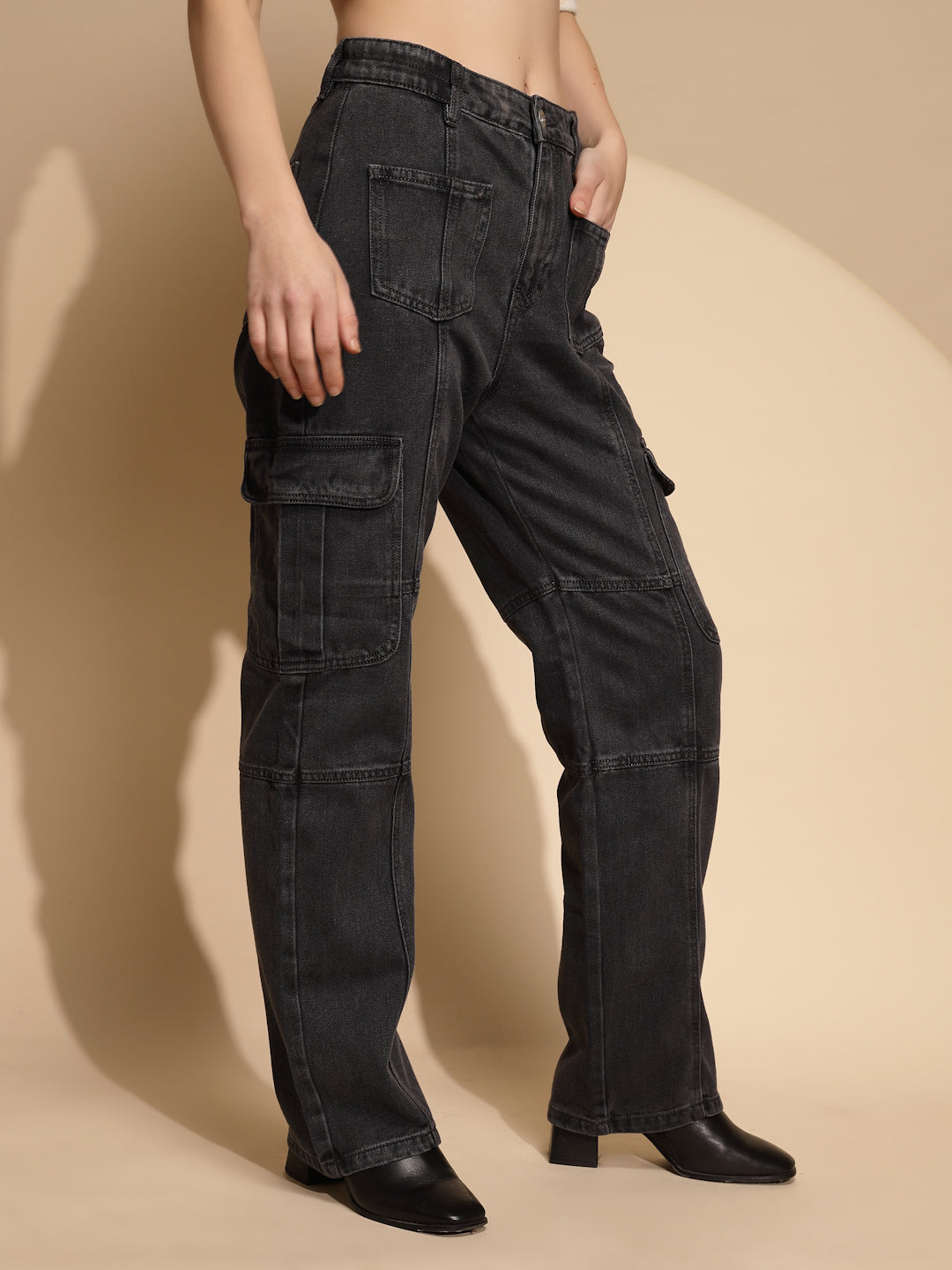 Cotton Blend Straight Fit Jeans - Global Republic