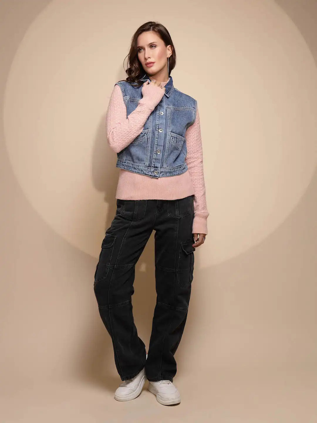 Blue Sleeveless Denim Jacket - Global Republic