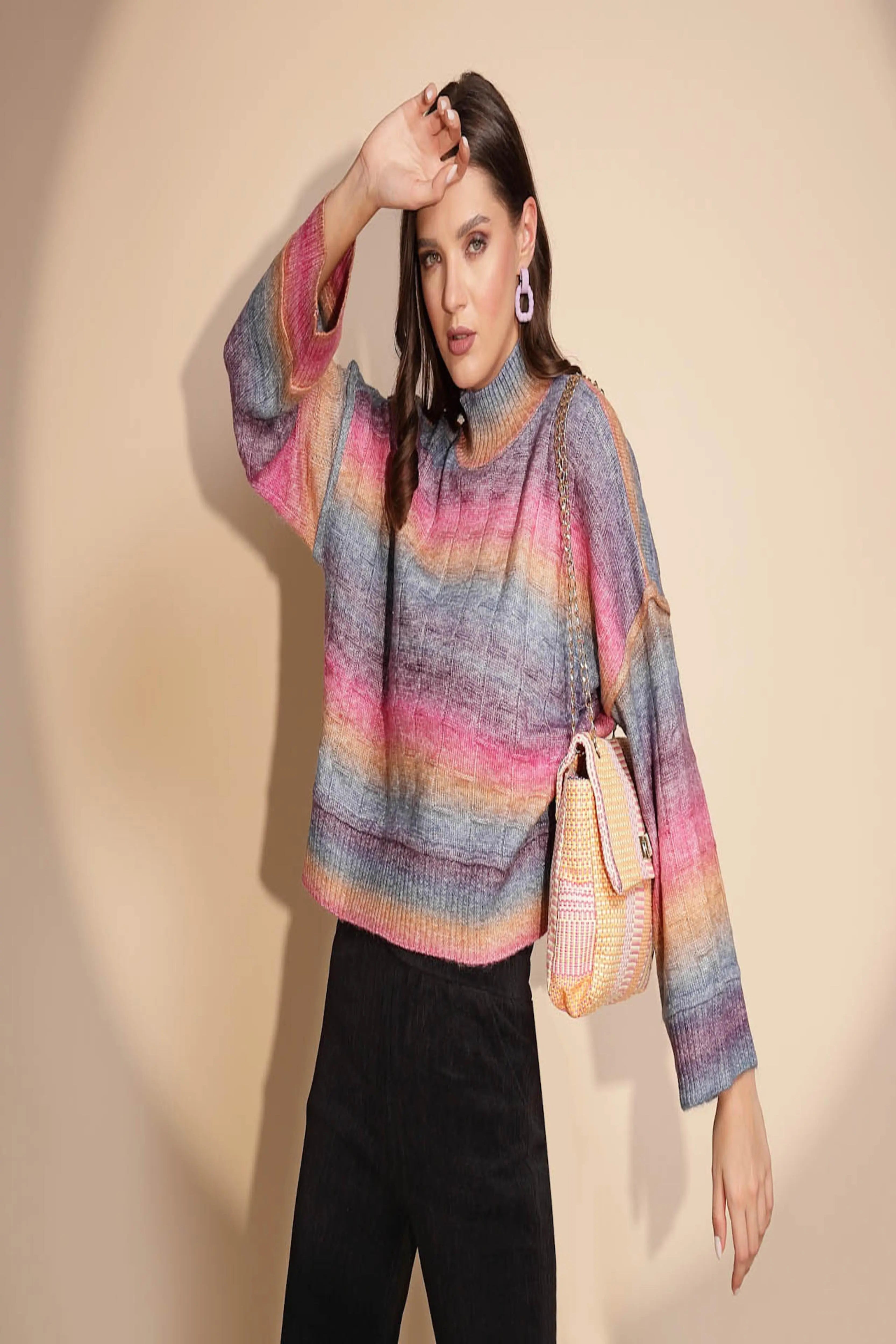 Multi Drop Shoulder Knitted Pullover - Global Republic