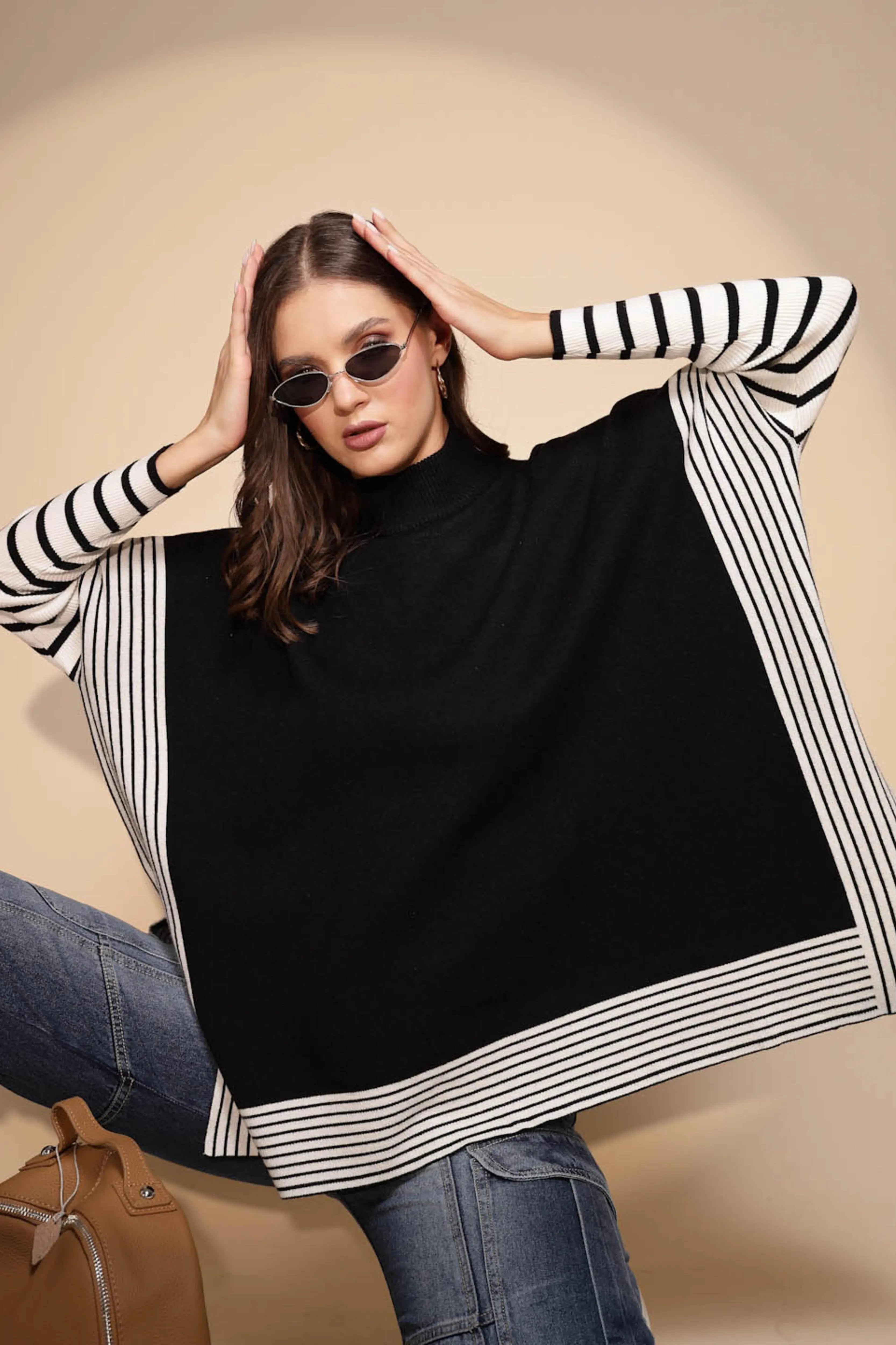 Black Full Sleeve Turtle Neck Pullover - Global Republic