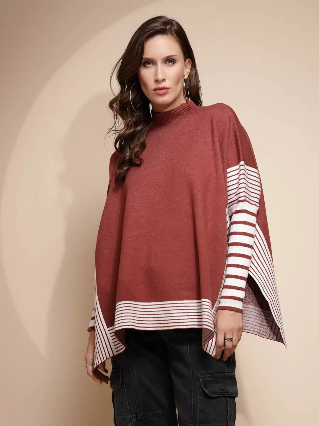 Brick Solid Turtleneck Acrylic Pullover - Global Republic