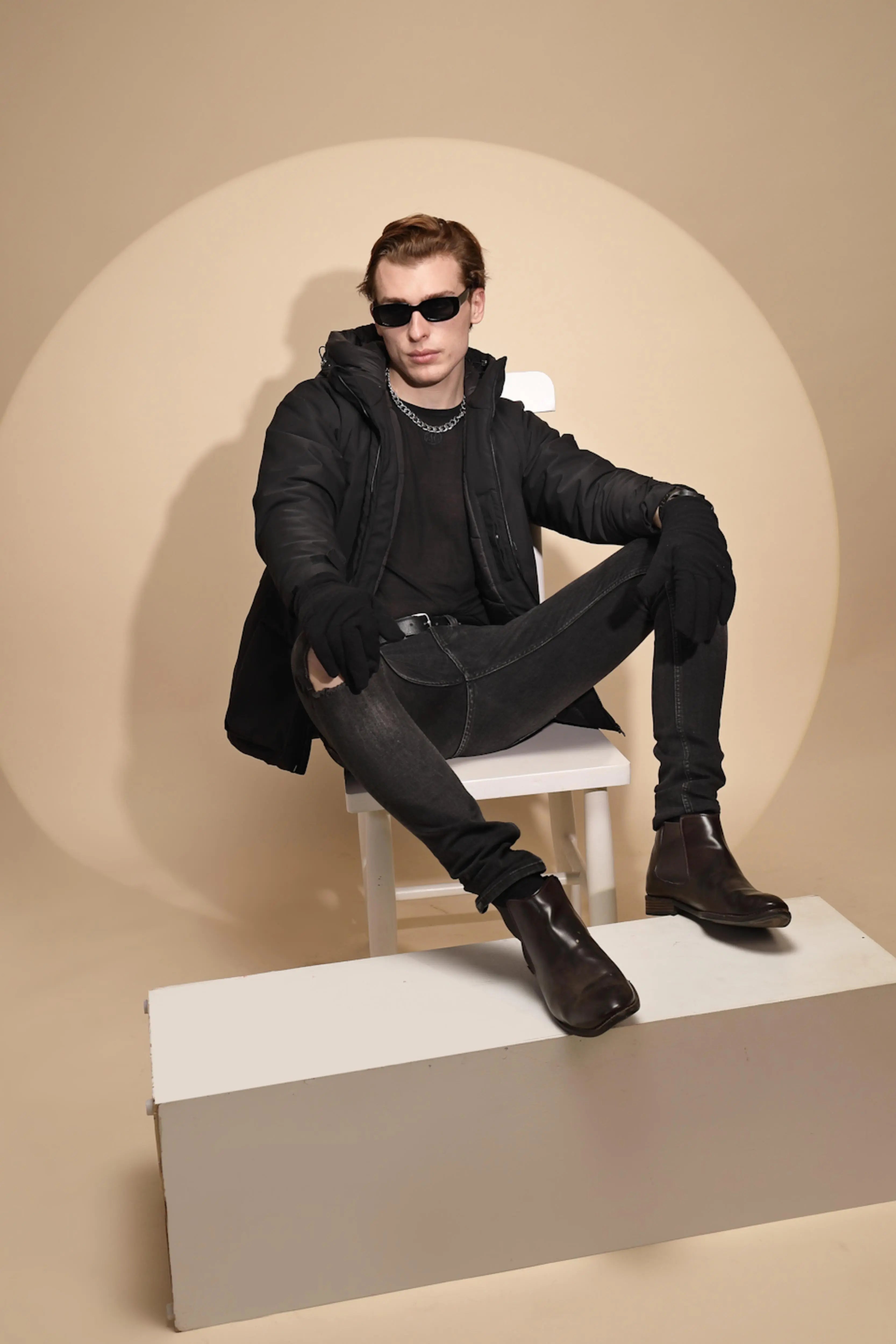Black Solid Full Sleeve Hooded cotton Jacket - Global Republic