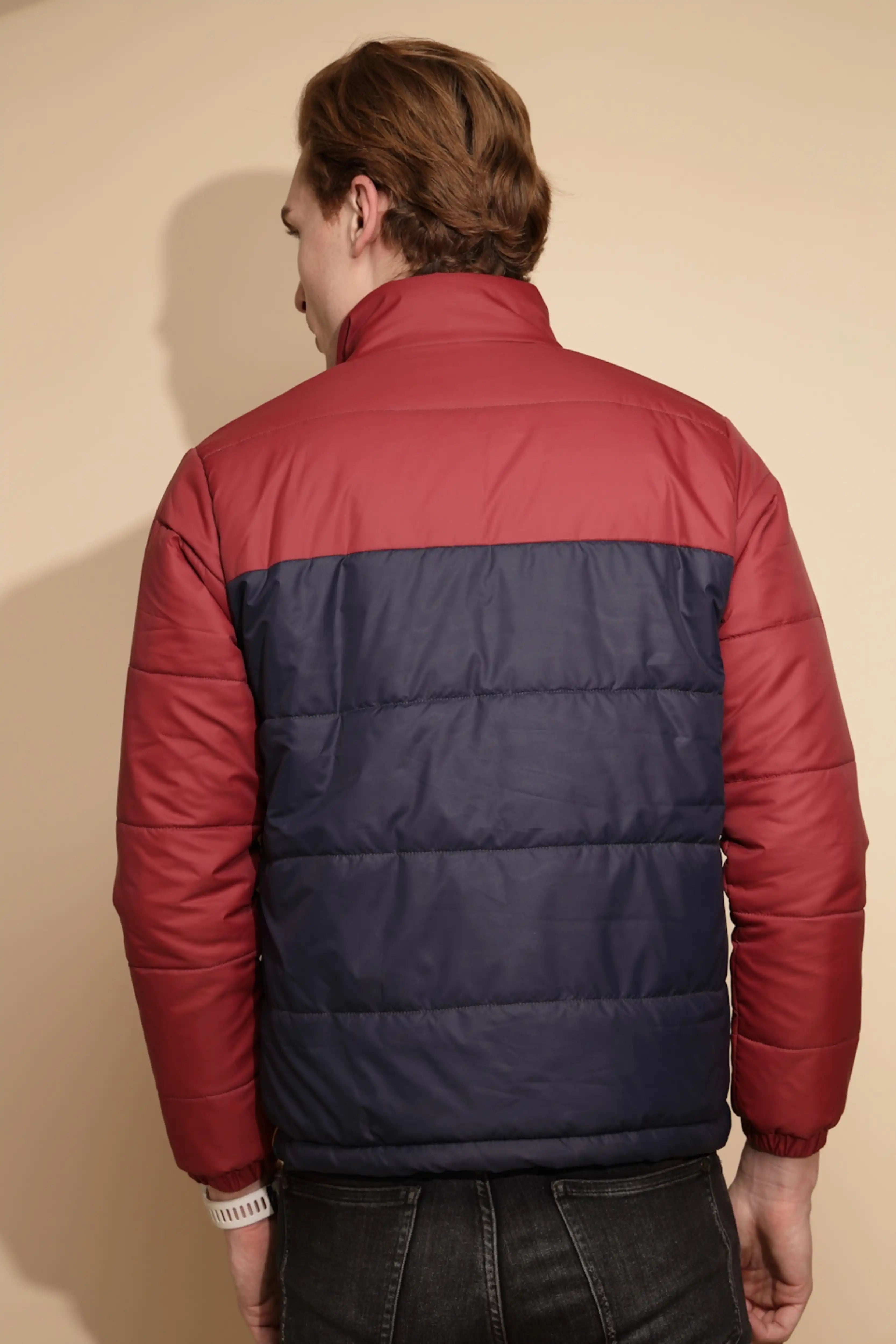 Red & Yellow Color Block cotton Jacket