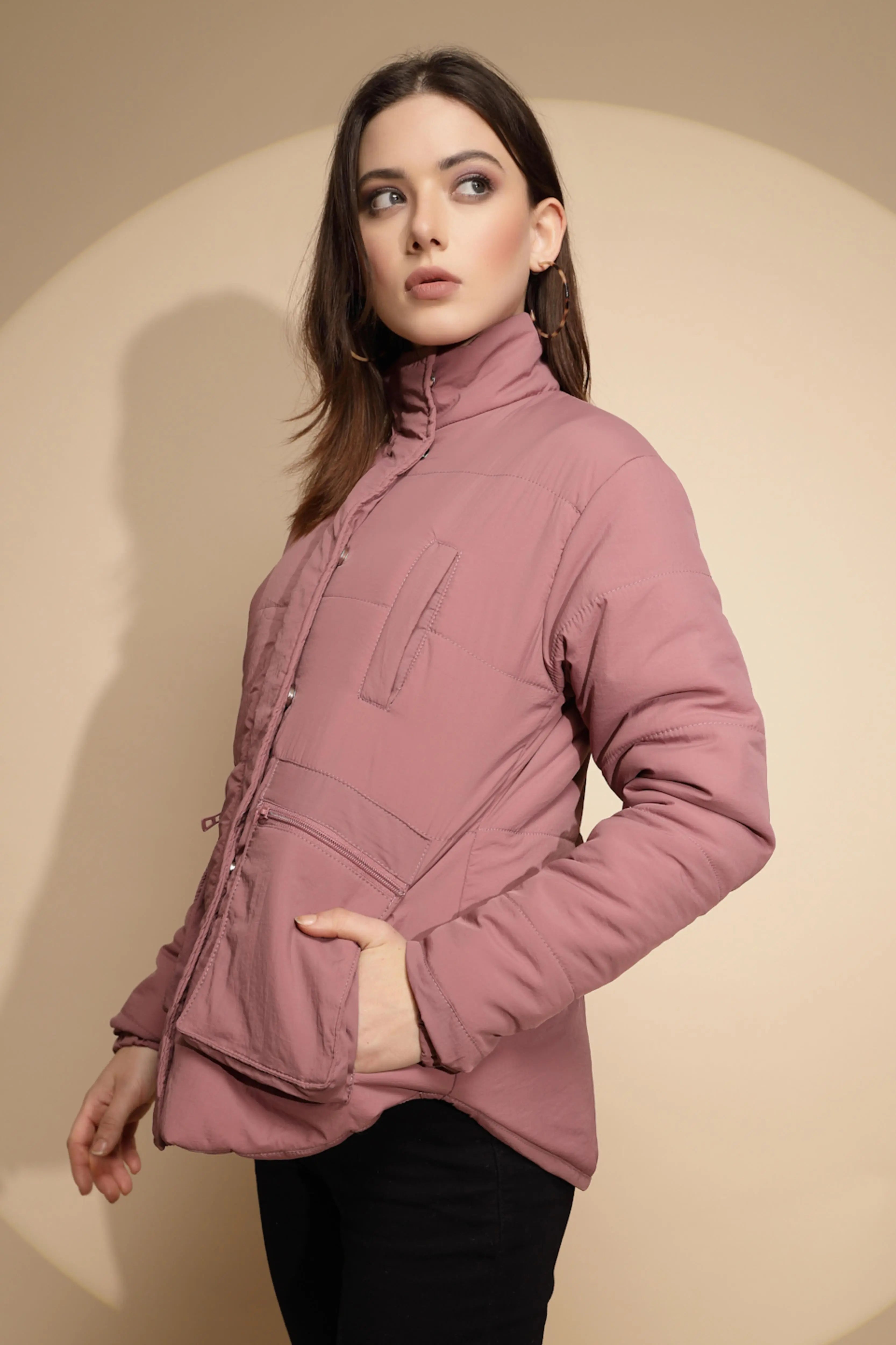 Plum Solid Regular Fit Jacket - Global Republic