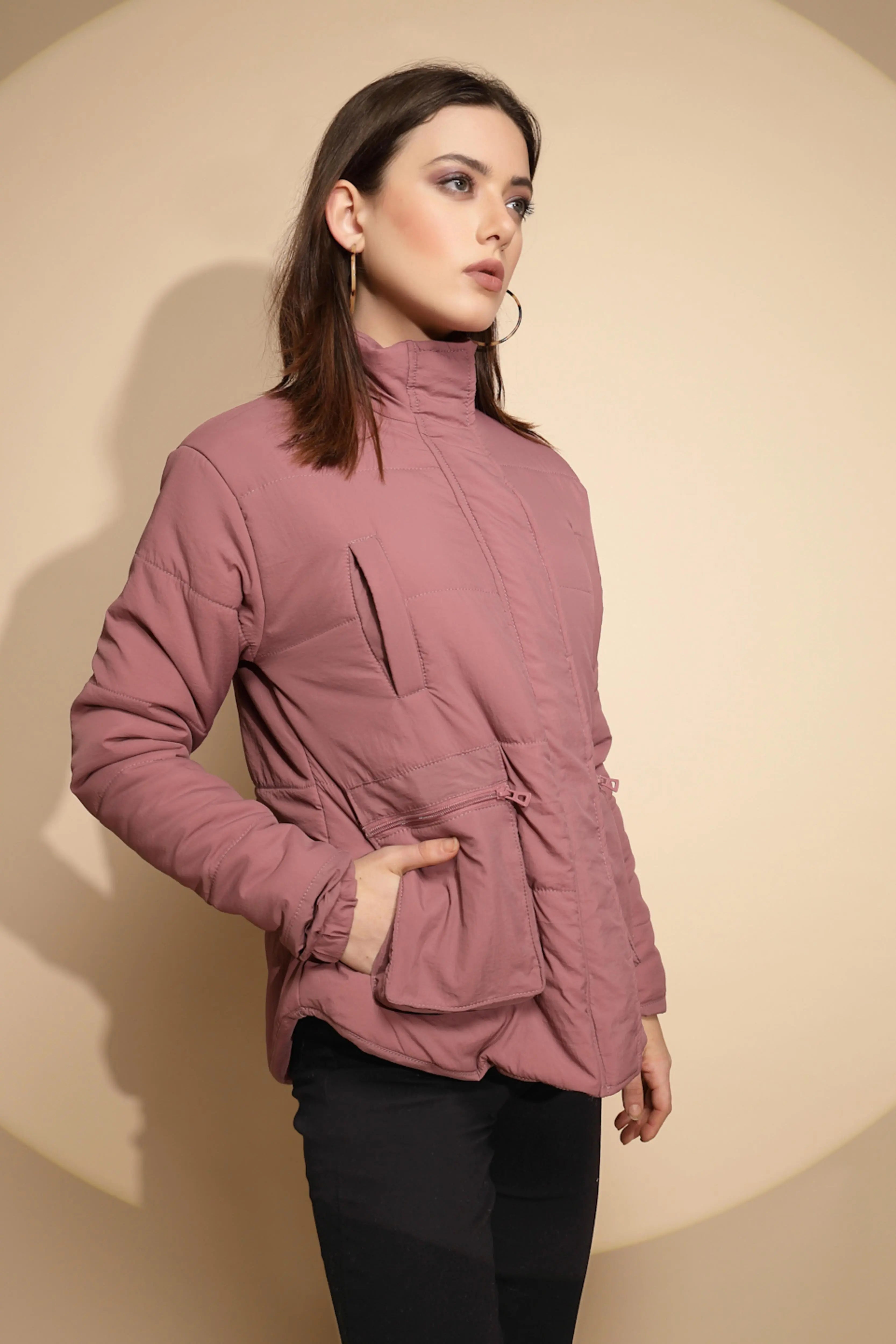Plum Solid Regular Fit Jacket - Global Republic