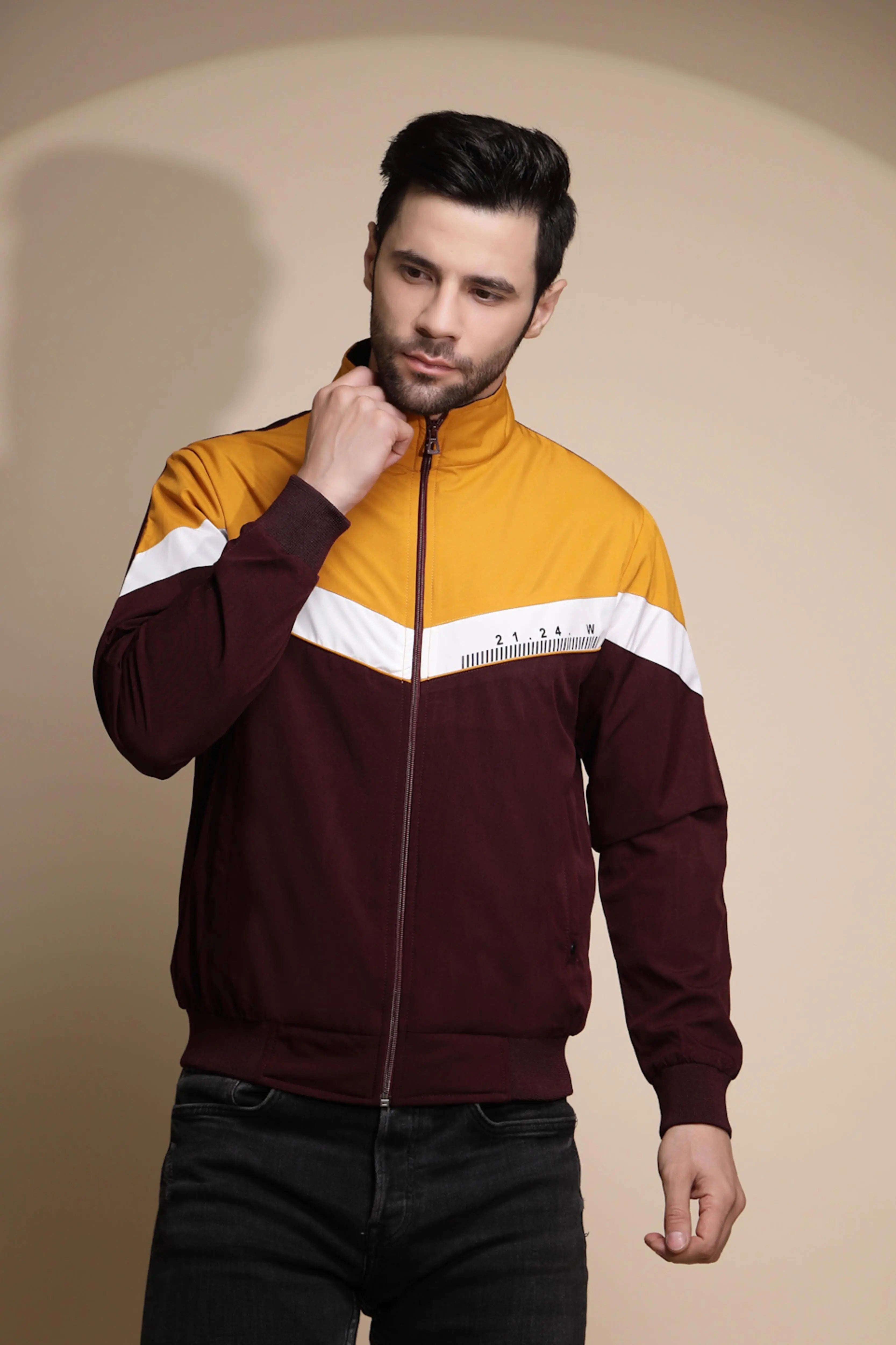 Yellow Solid ester Jacket - Global Republic