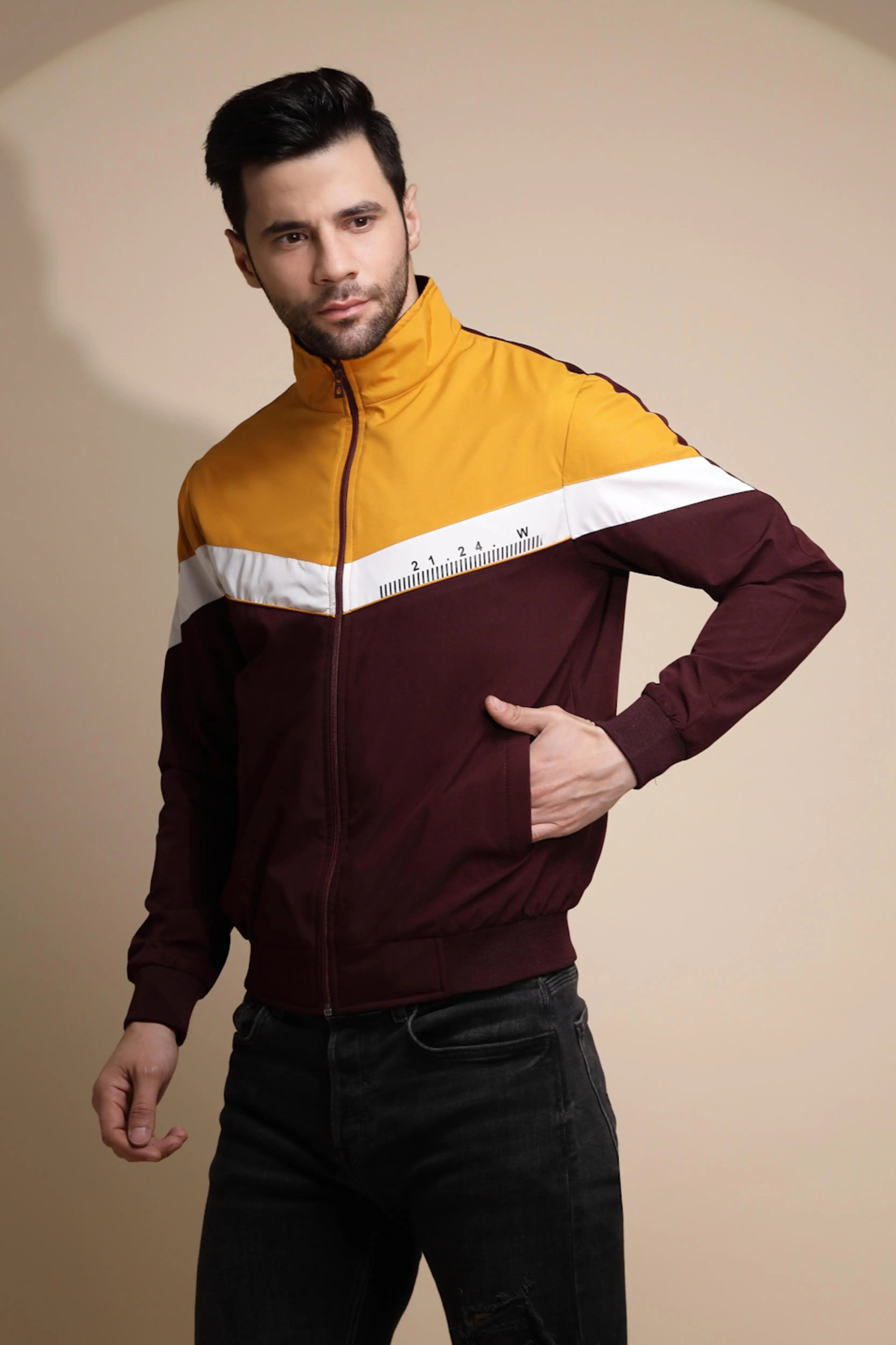 Yellow Solid ester Jacket - Global Republic