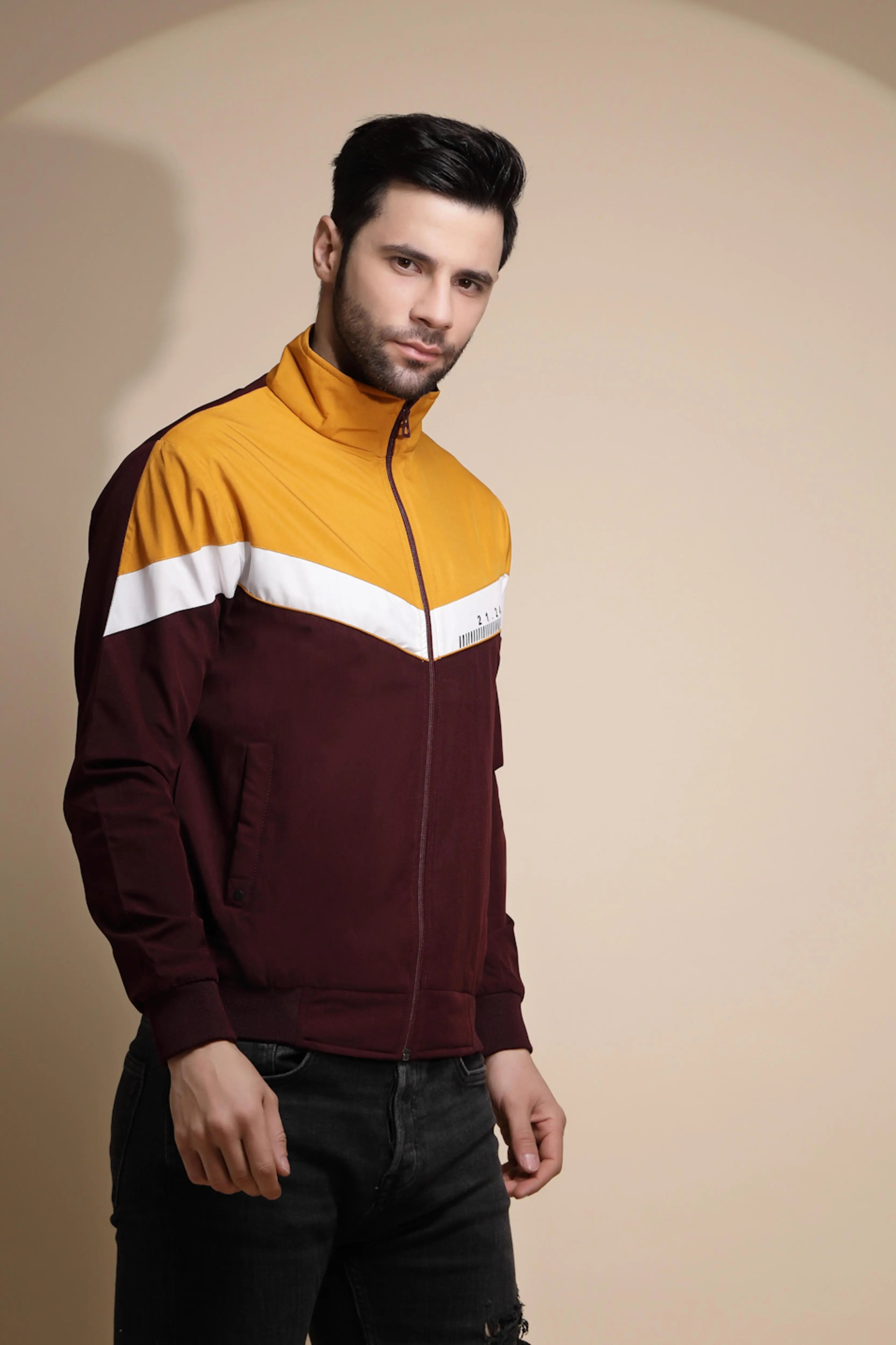 Yellow Solid ester Jacket - Global Republic