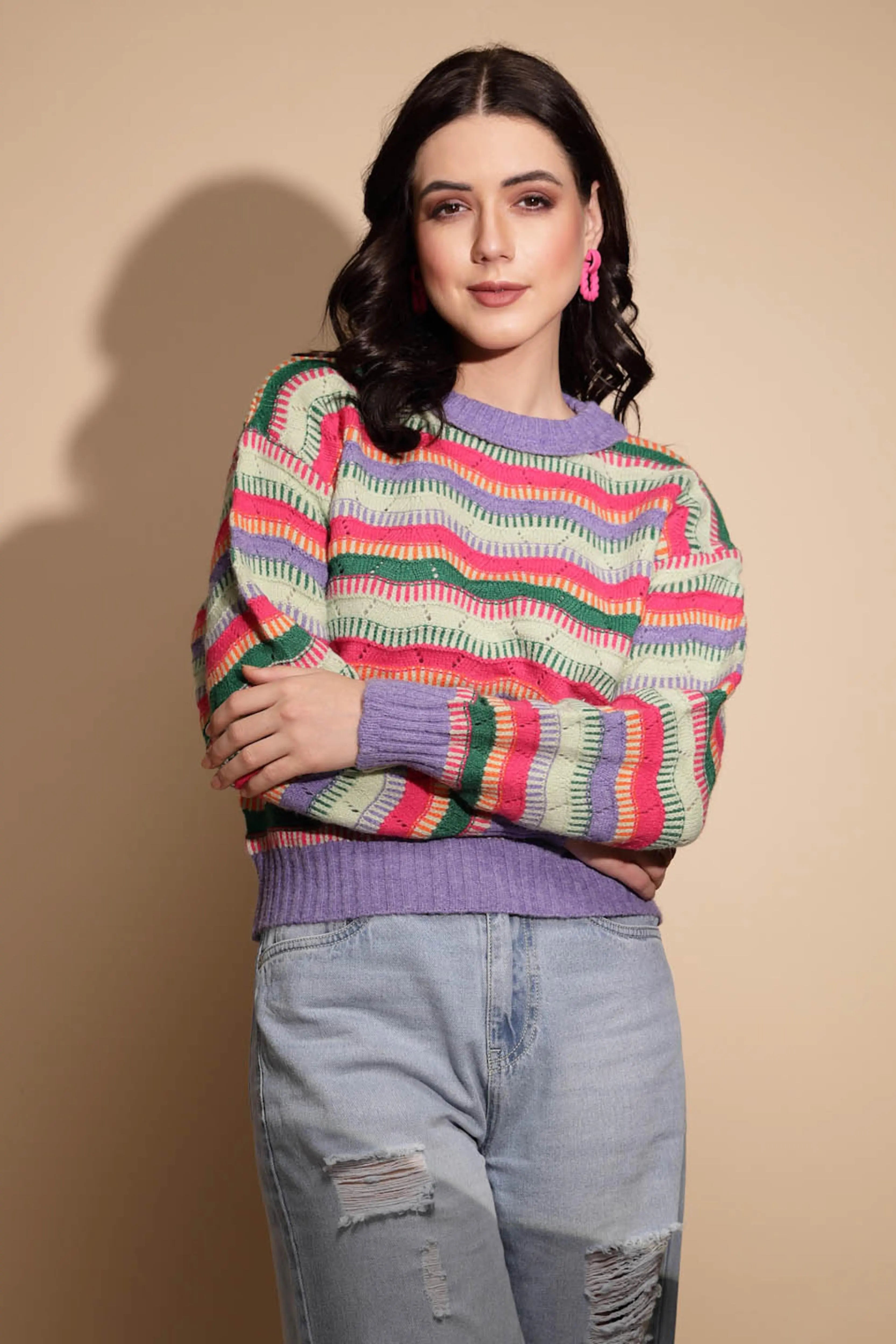 Multicolor Knitted Pullover - Global Republic