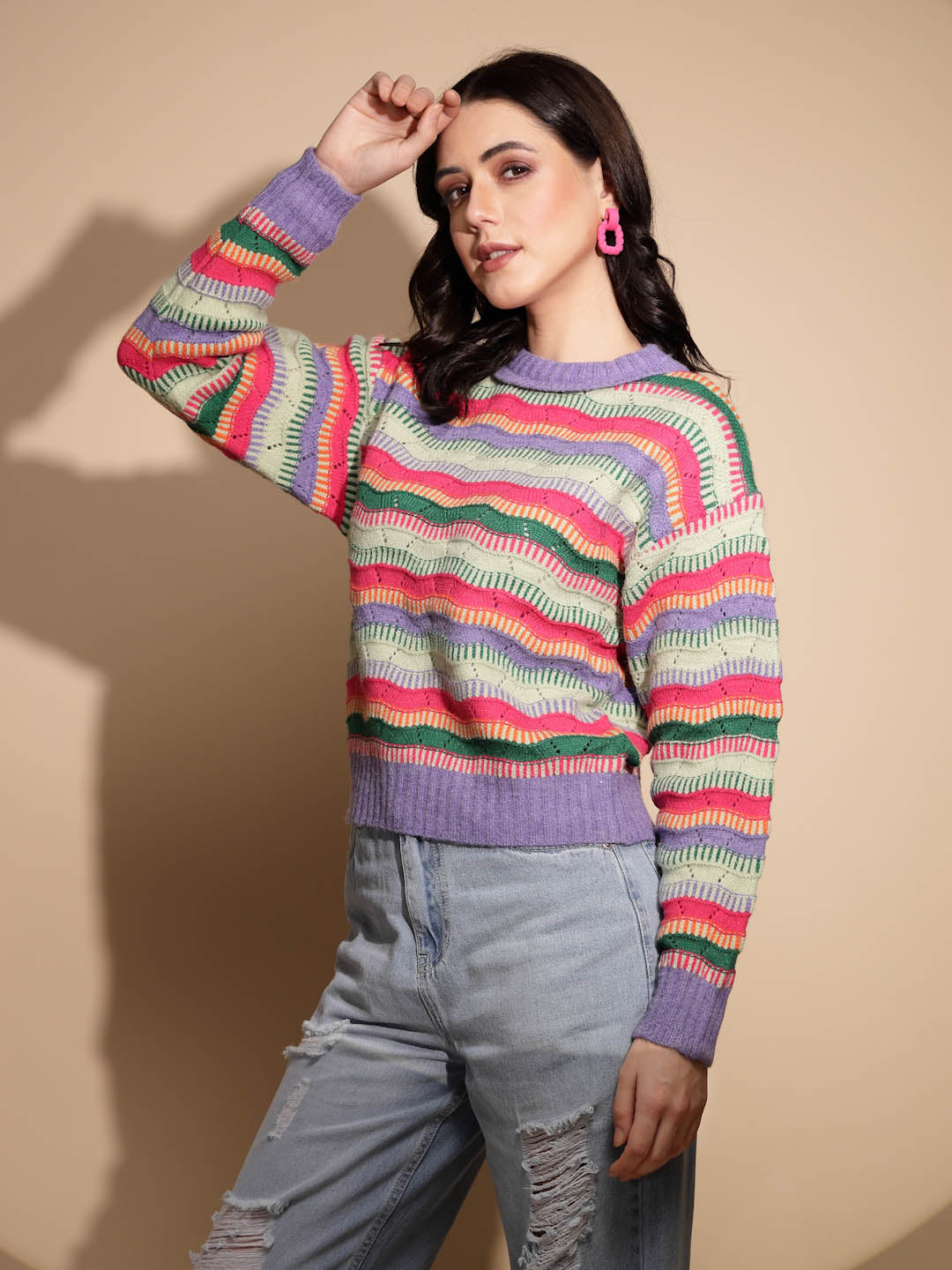 Multicolor Knitted Pullover - Global Republic