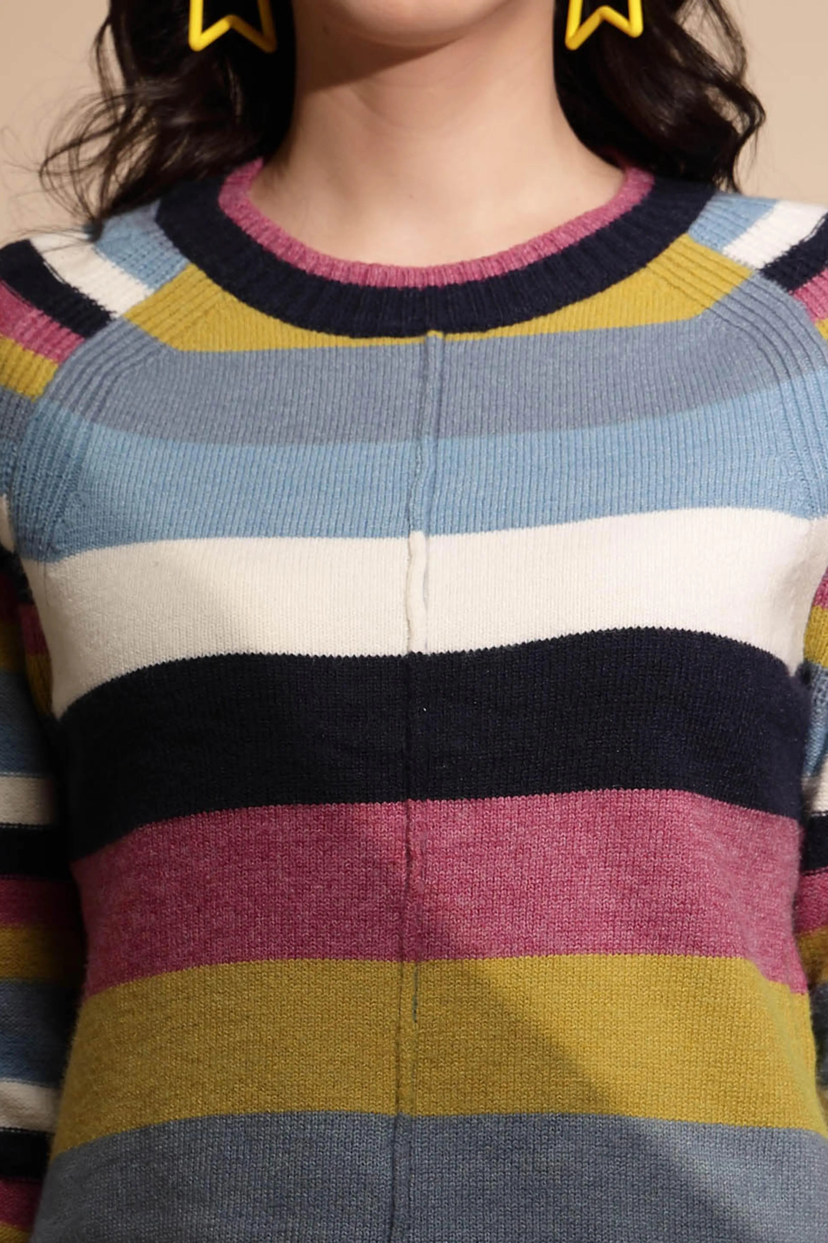 Multicolor Striped Knitted Pullover - Global Republic