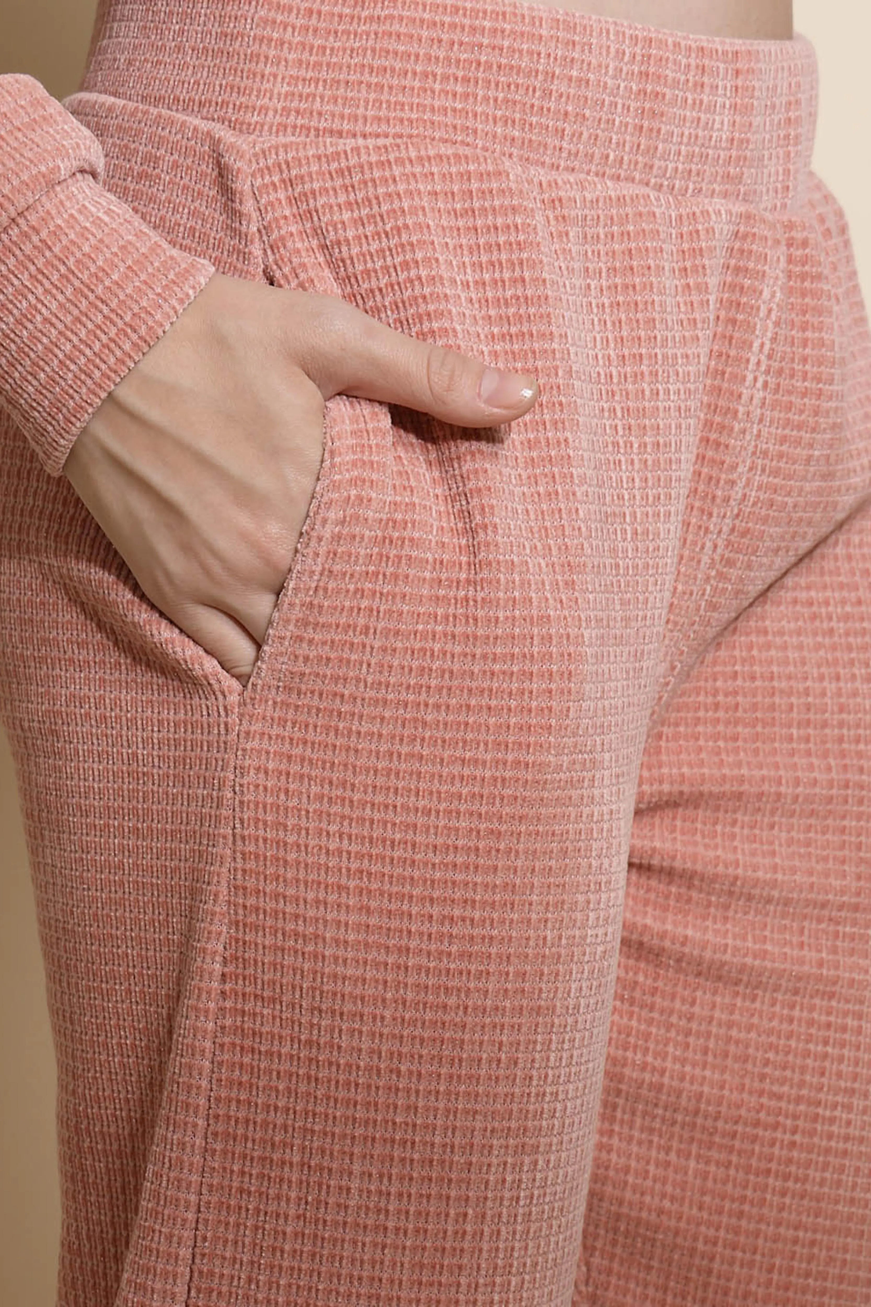 Pink Solid Cotton Blend Co-ord Set - Global Republic