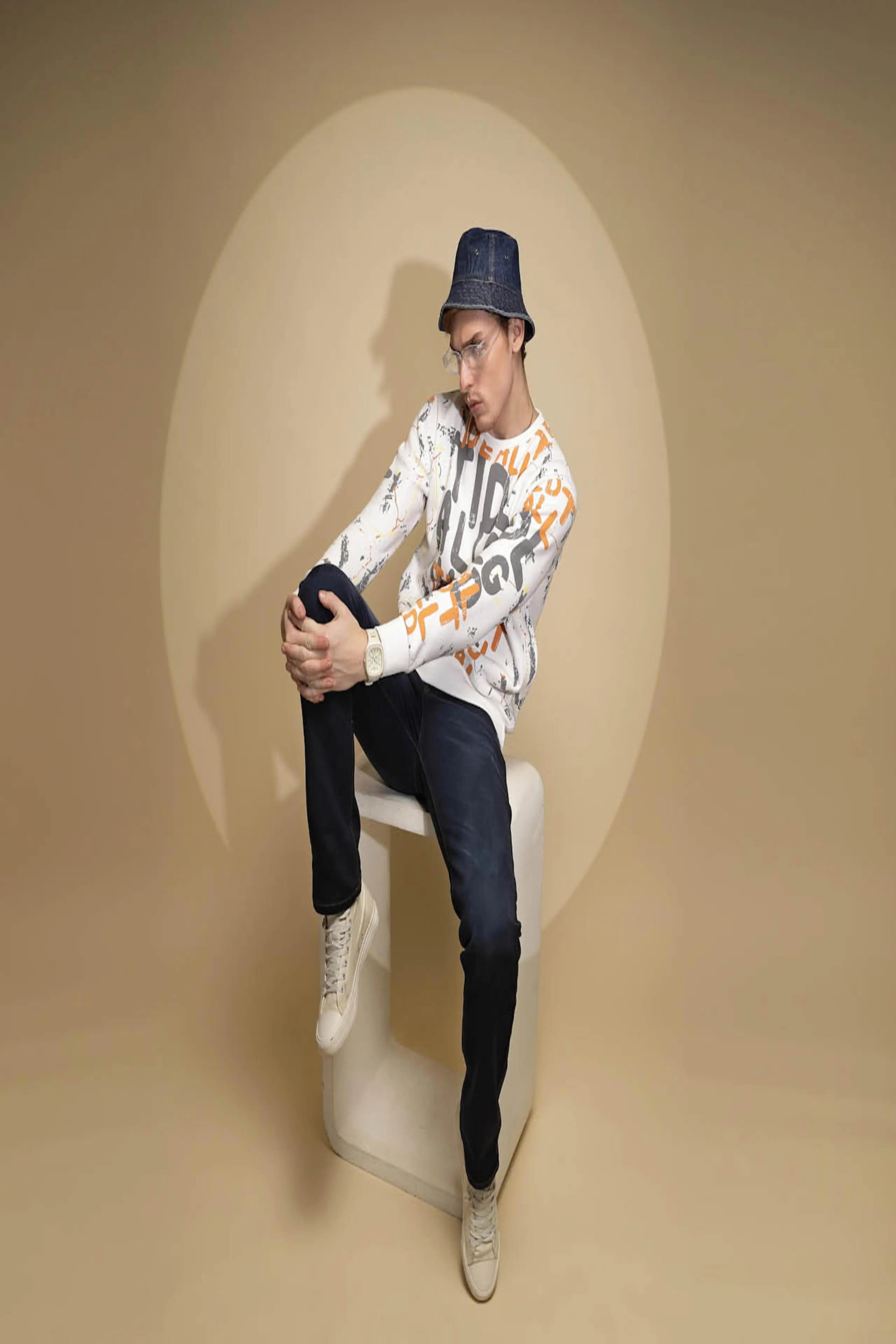 Dark Blue Solid Mid Rise Straight Fit Cotton Blend Jeans - Global Republic