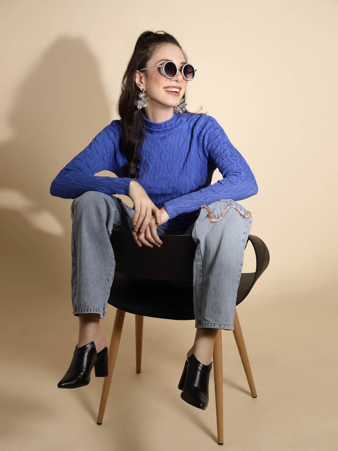 Solid Turtle Neck Knitted Skivvy - Global Republic