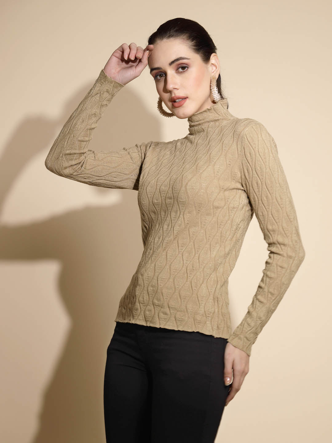 Solid Turtle Neck Knitted Skivvy - Global Republic