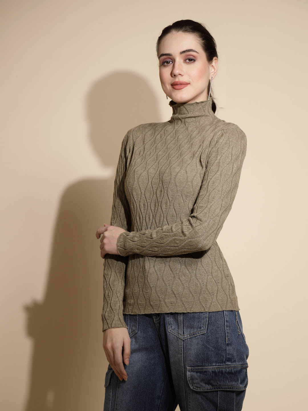 Solid Turtle Neck Knitted Skivvy - Global Republic