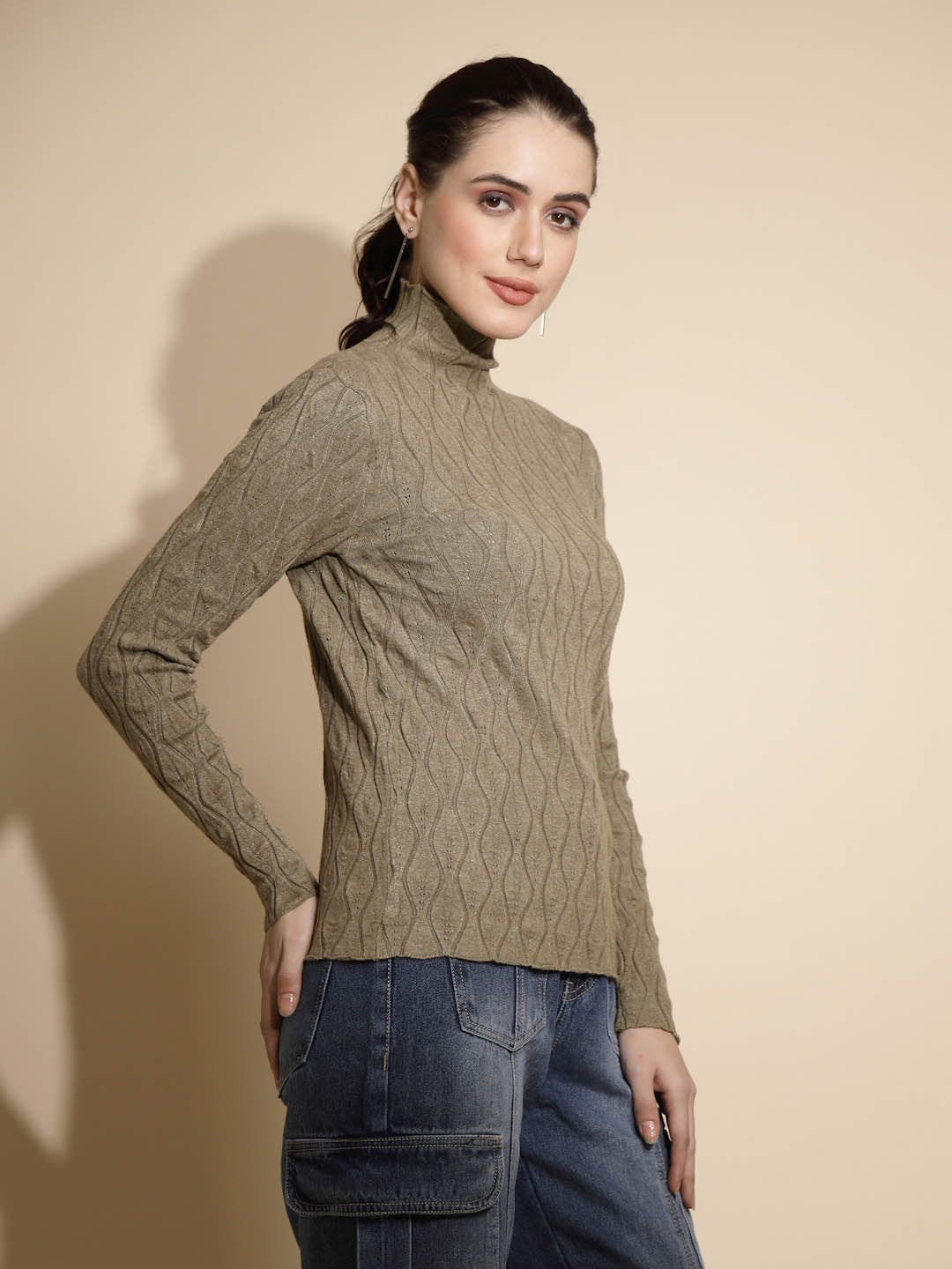 Solid Turtle Neck Knitted Skivvy - Global Republic