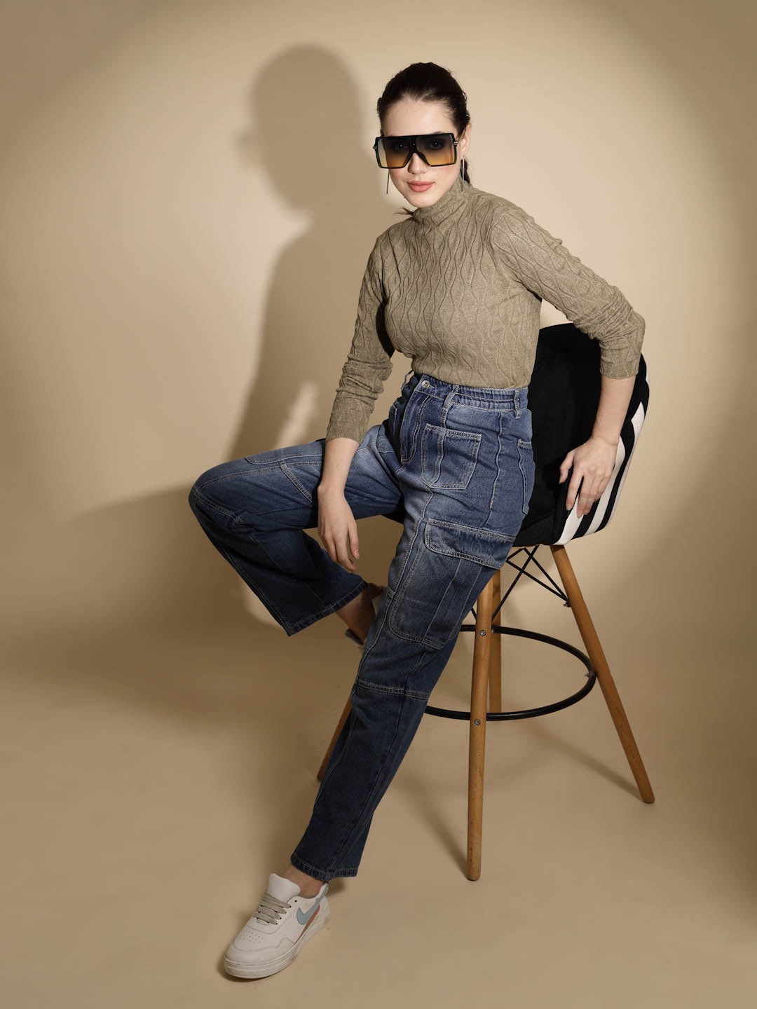 Solid Turtle Neck Knitted Skivvy - Global Republic