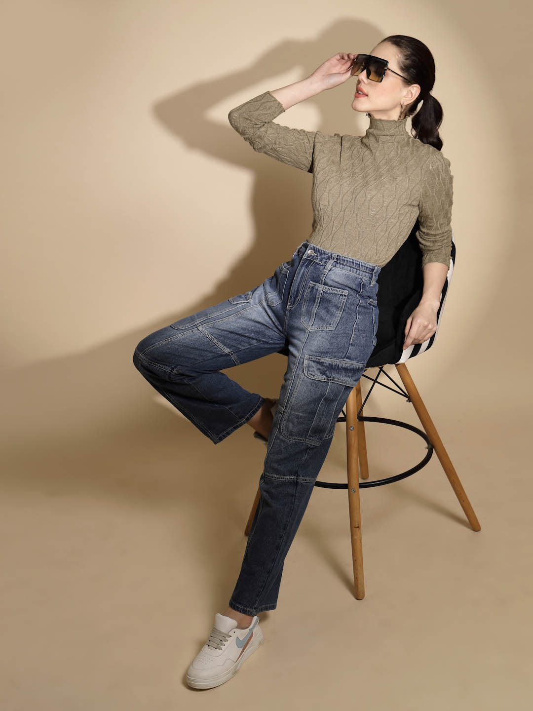 Solid Turtle Neck Knitted Skivvy - Global Republic