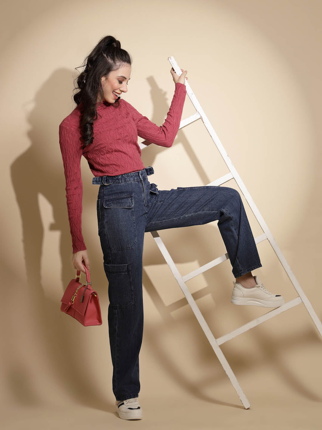 Solid Turtle Neck Knitted Skivvy