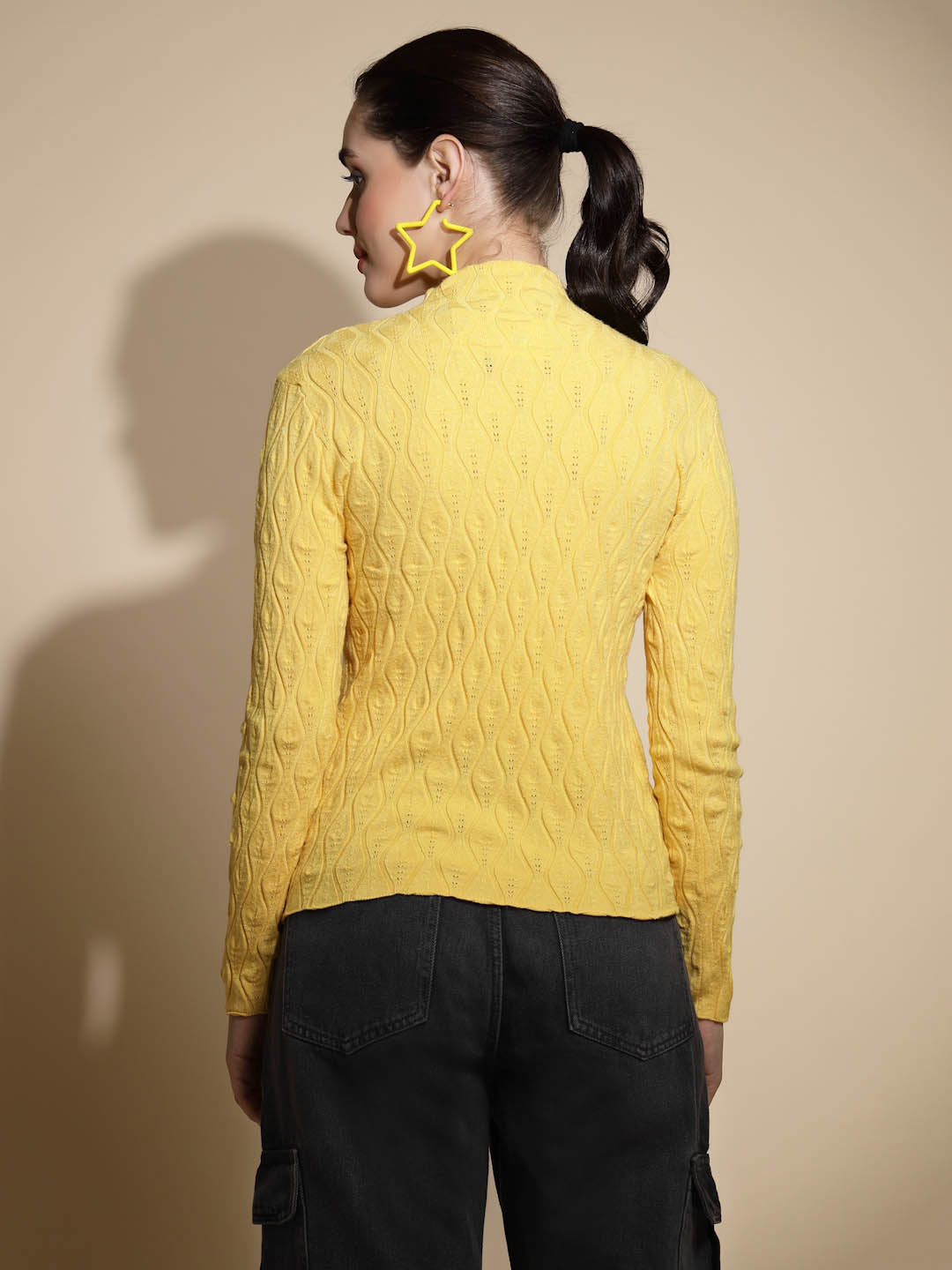 Mustard Solid Knitted Skivvy - Global Republic