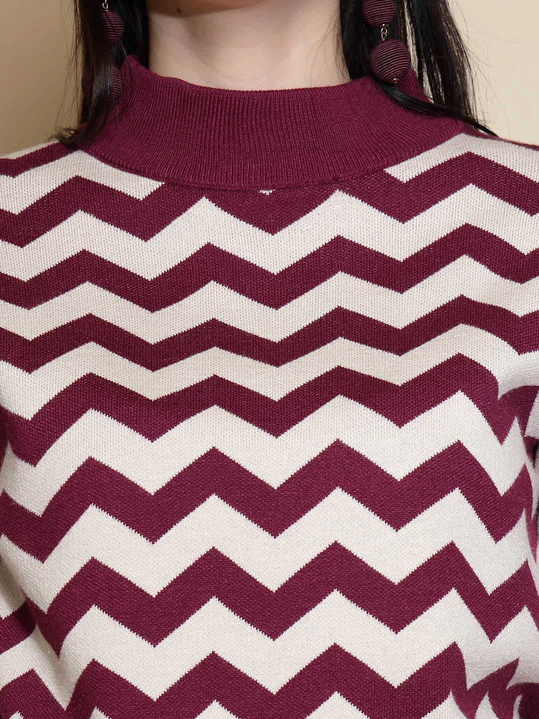 Mulberry Geometric print Acrylic Pullover Sweater - Global Republic