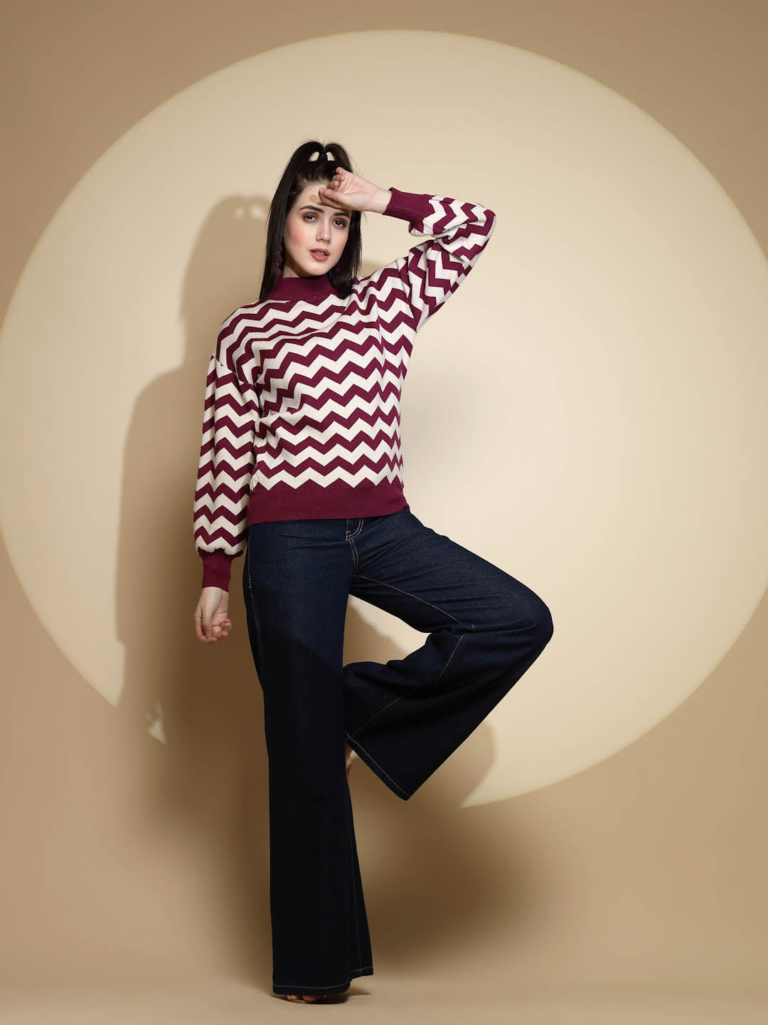 Geometric Print Acrylic Pullover - Global Republic